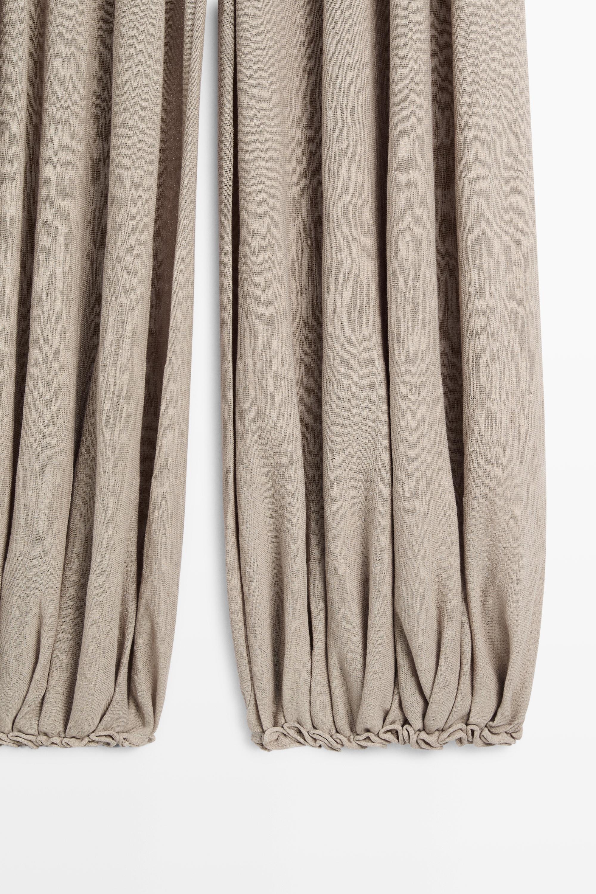 Sarouel trousers with wide waistband — NATURAL GREY