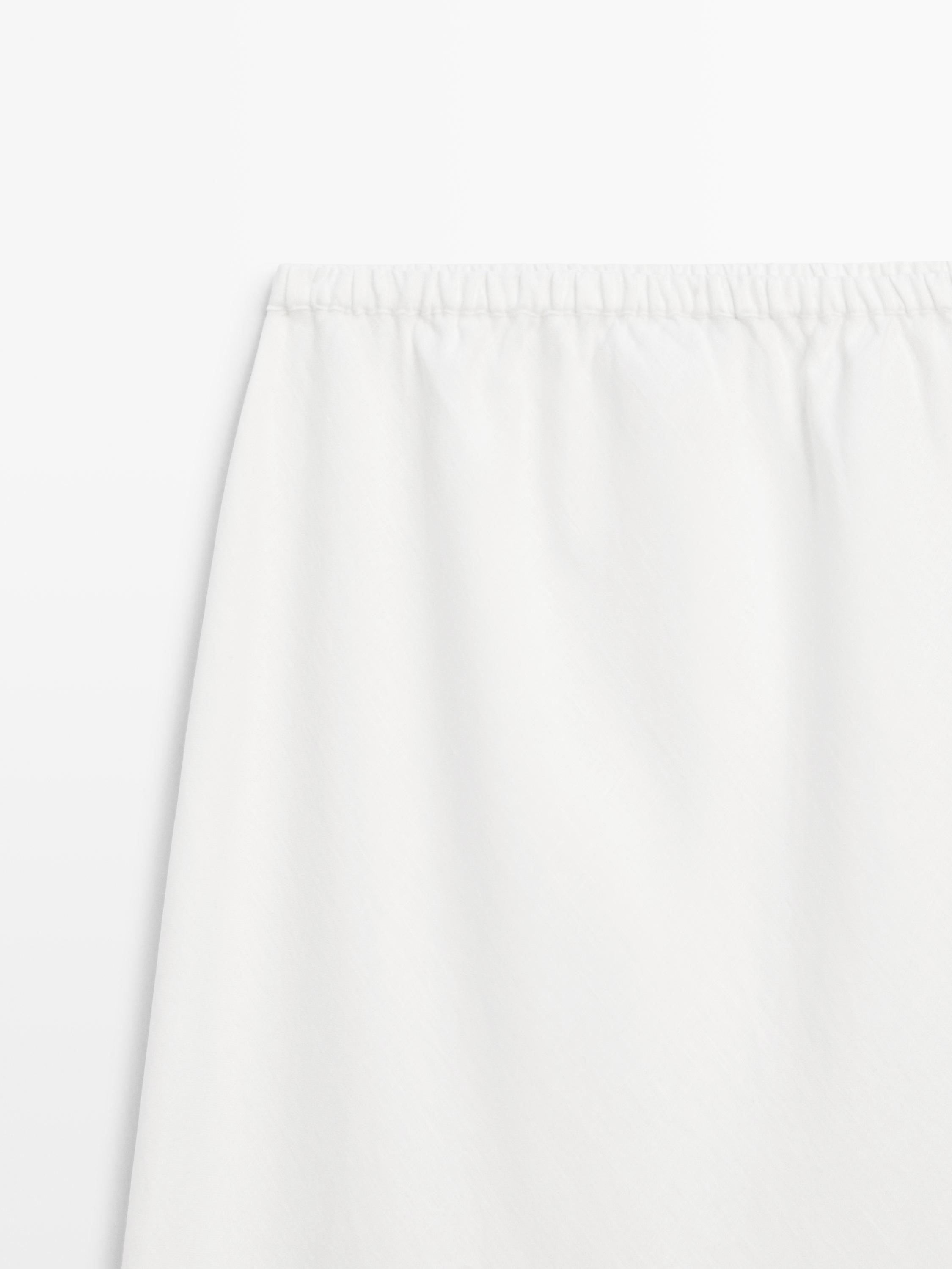 %100 keten elastik belli midi etek