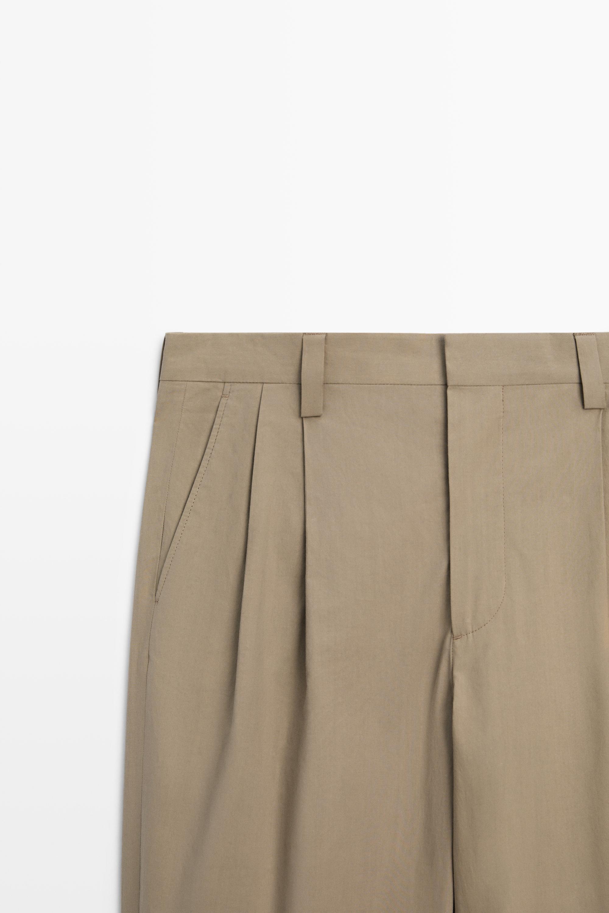 Cotton poplin trousers with darts - LIMITED EDITION — OCHRE