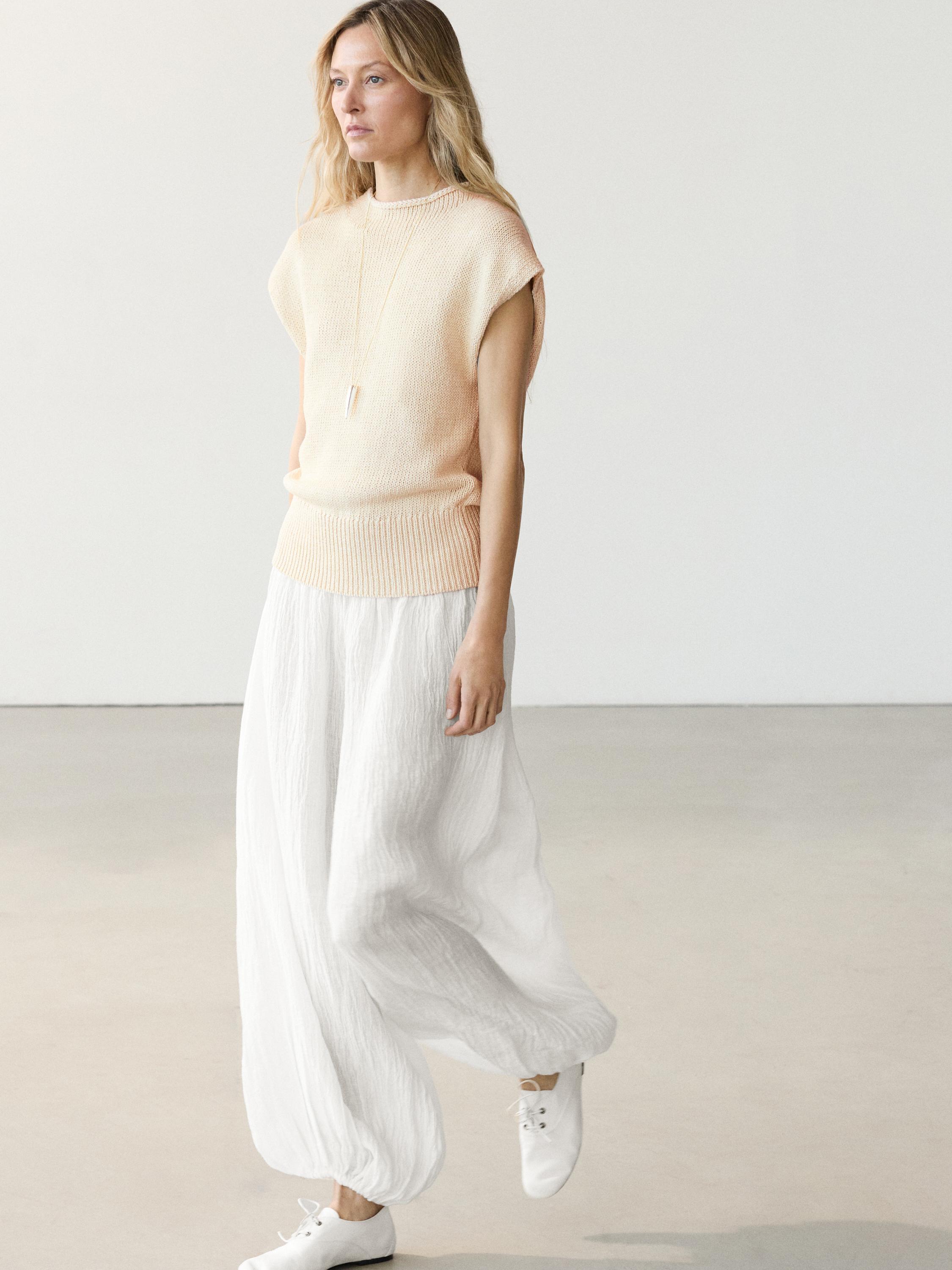 Linen sarouel trousers — Off white