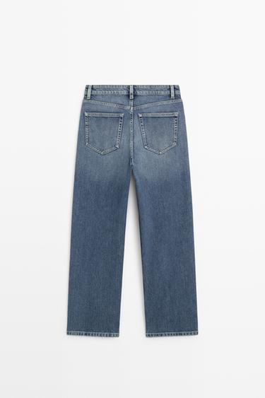 High-waist cropped straight-leg jeans — Light Blue 6