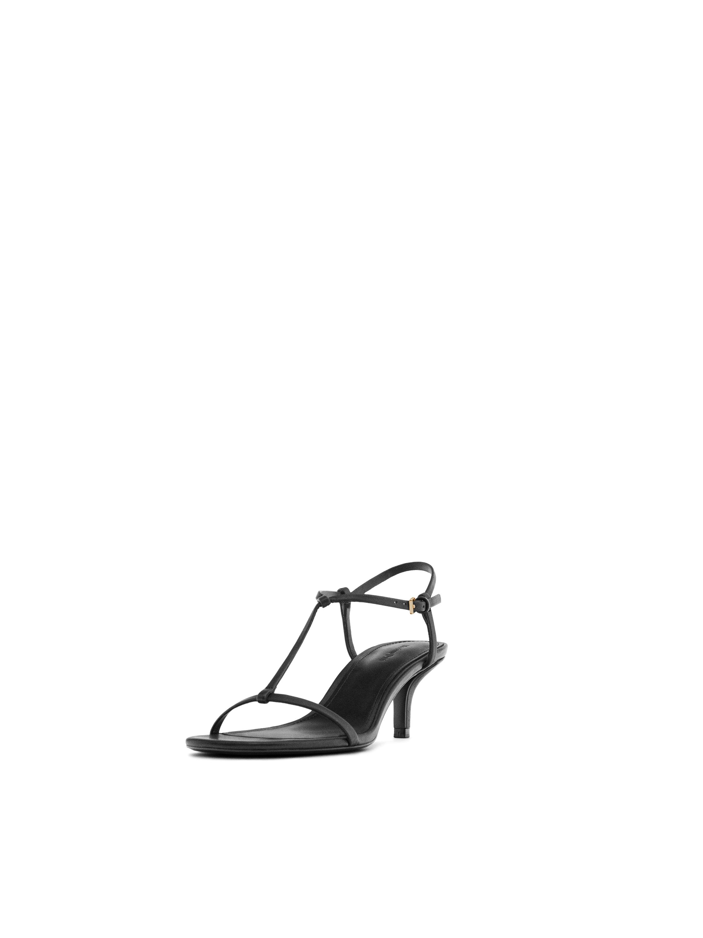 Strappy mid-heel sandals — BLACK