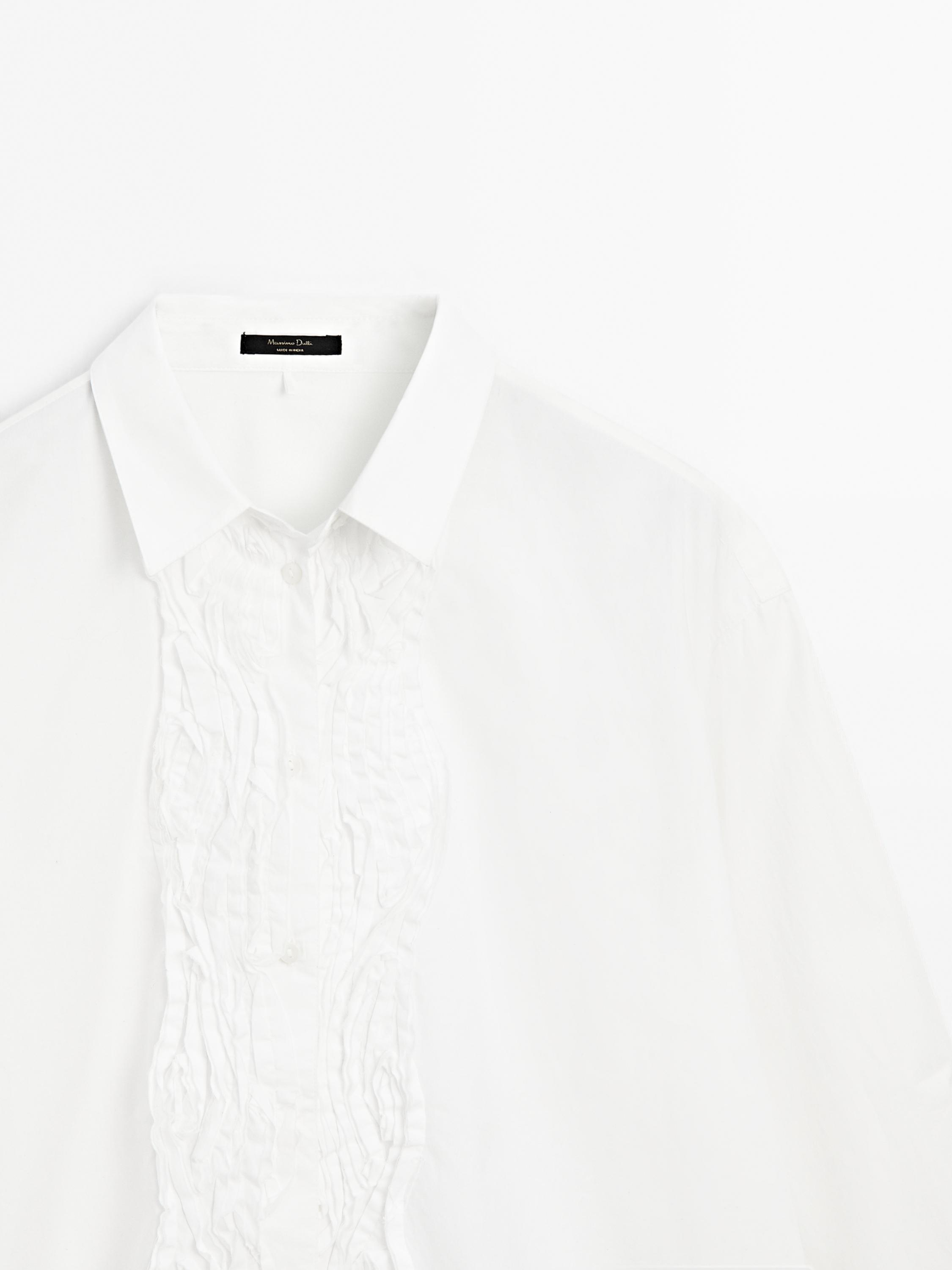 Shirt with embroidered placket detail