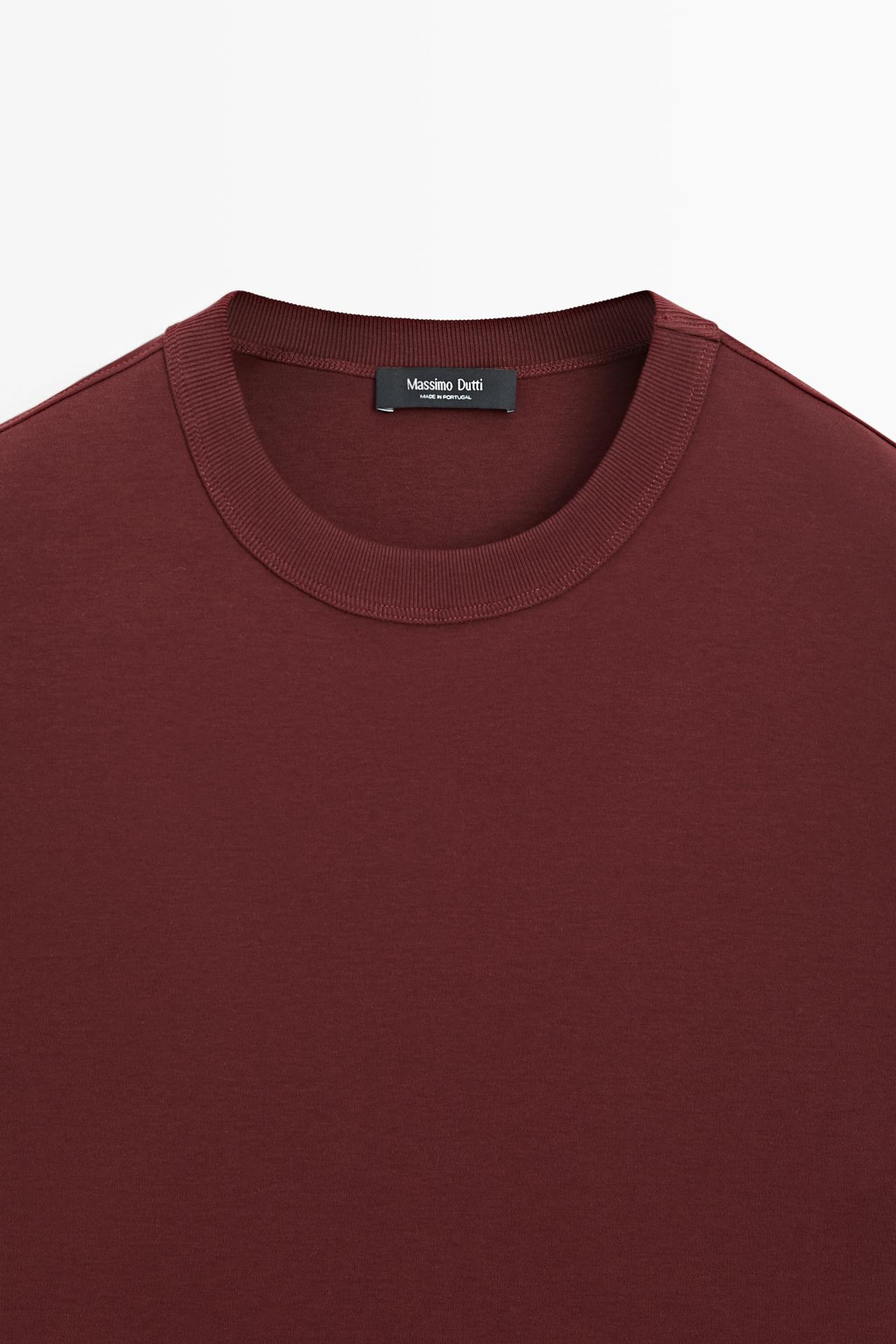 100% cotton short-sleeve T-shirt — MAROON