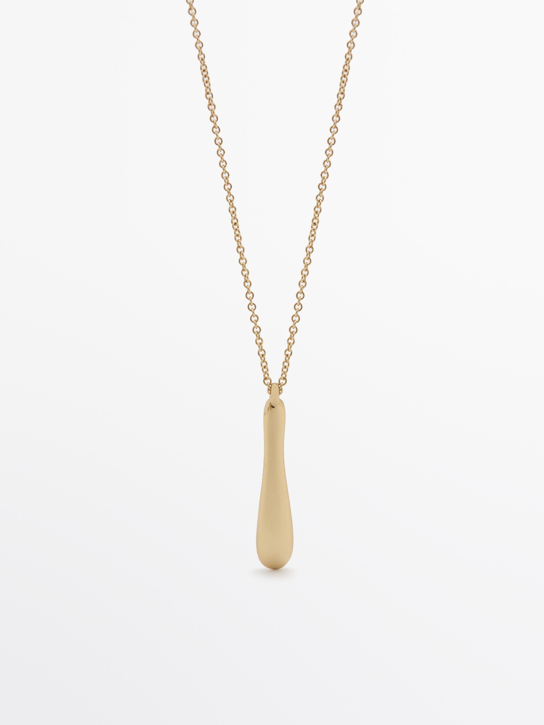 Chain necklace with textured piece