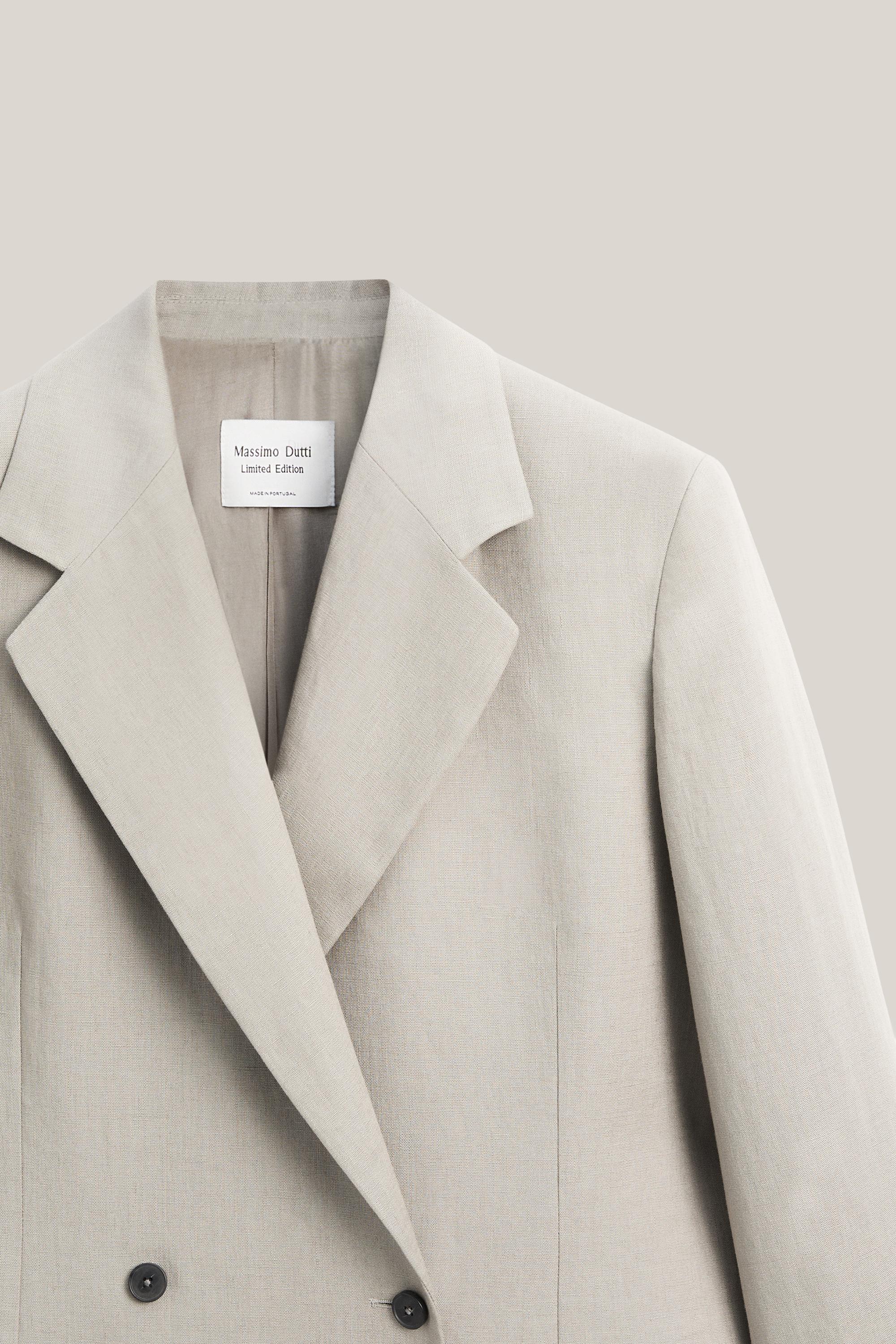 100% linen double-breasted suit blazer - LIMITED EDITION — GREY