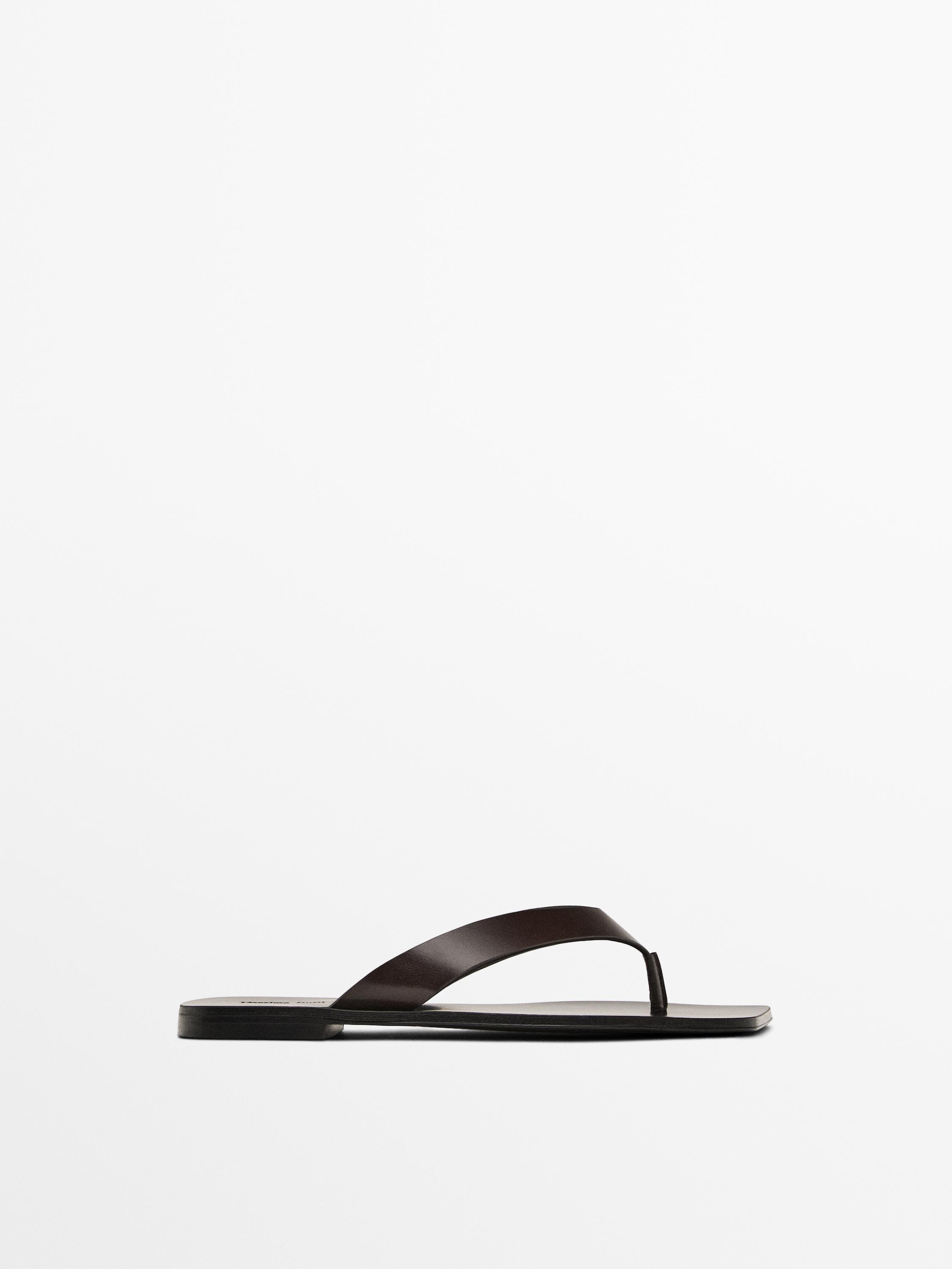 Leather toe divider sandals