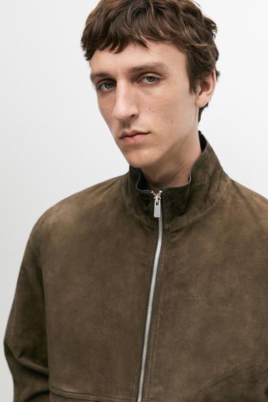 Suede jacket with pocket detail — KHAKI 8