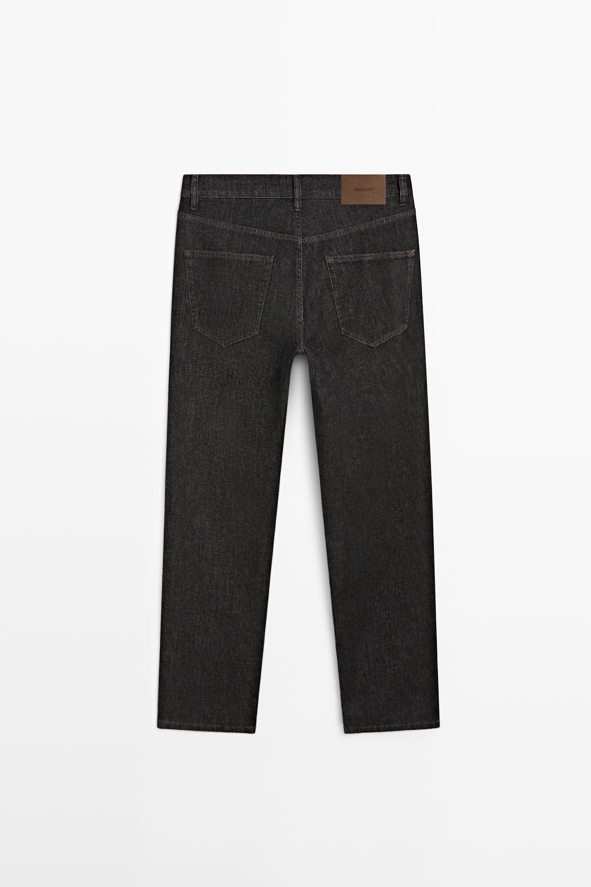 Lightweight tapered fit jeans — BLACK