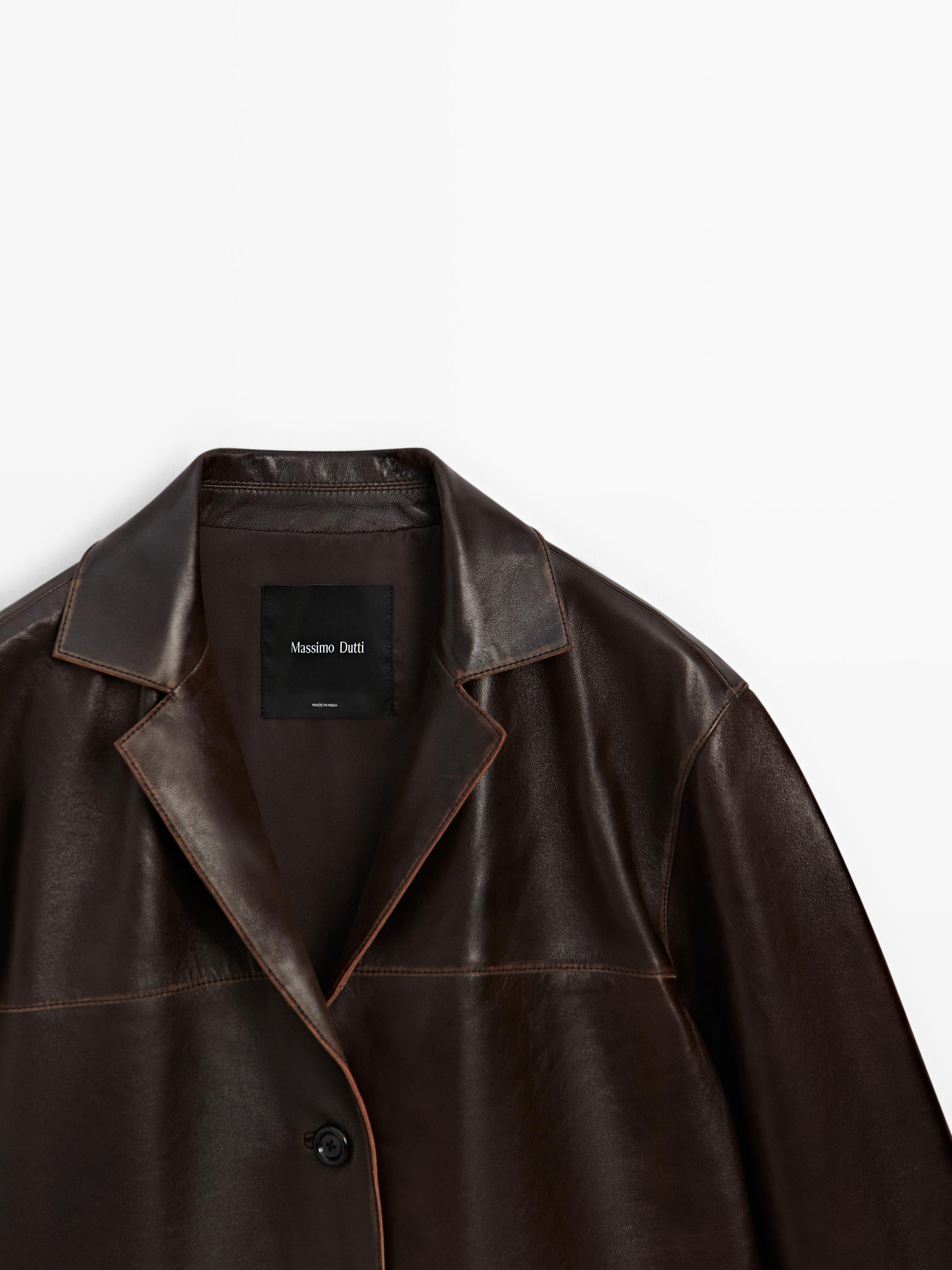 Nappa leather midi jacket