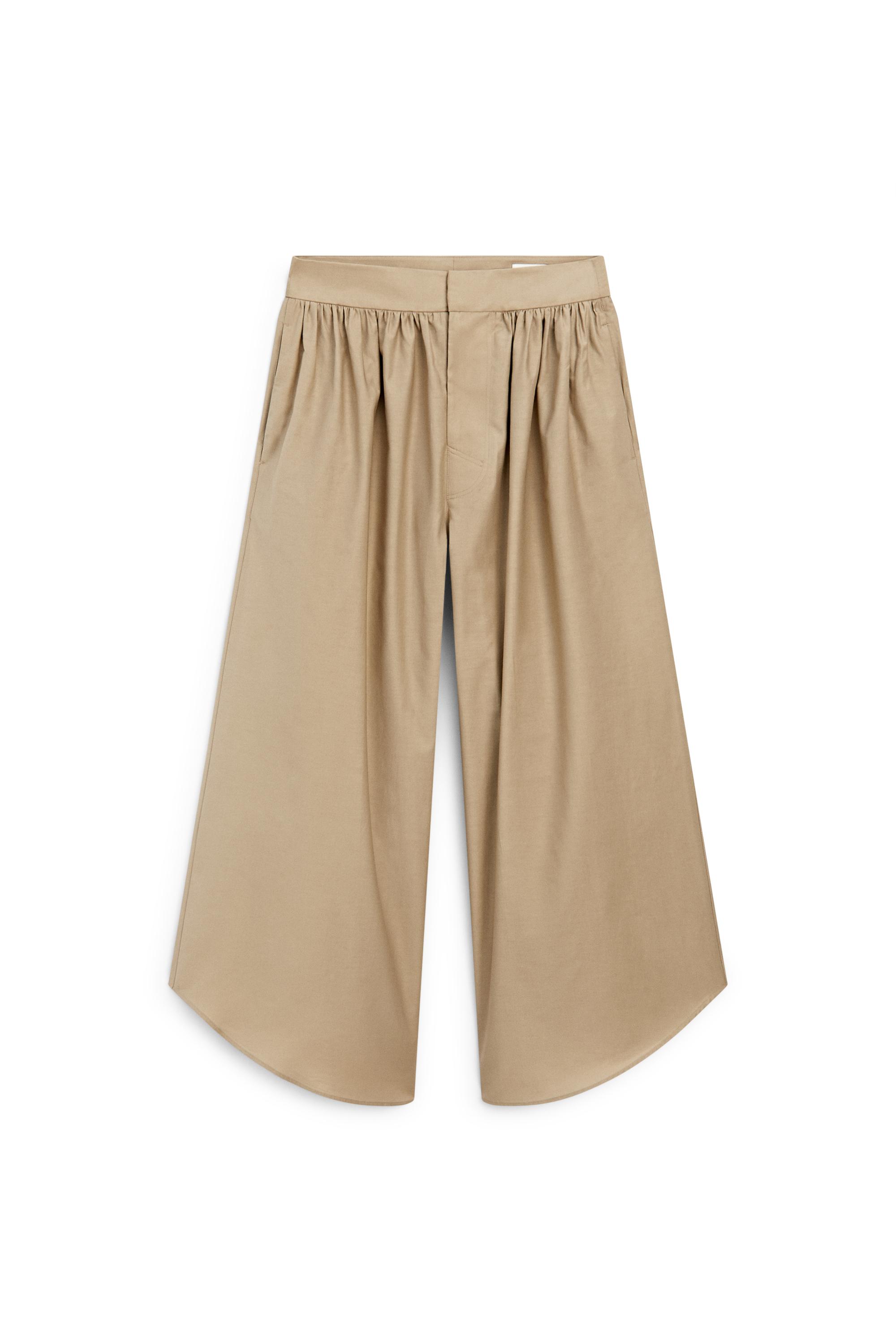 Culottes with pleated details - LIMITED EDITION — BEIGE