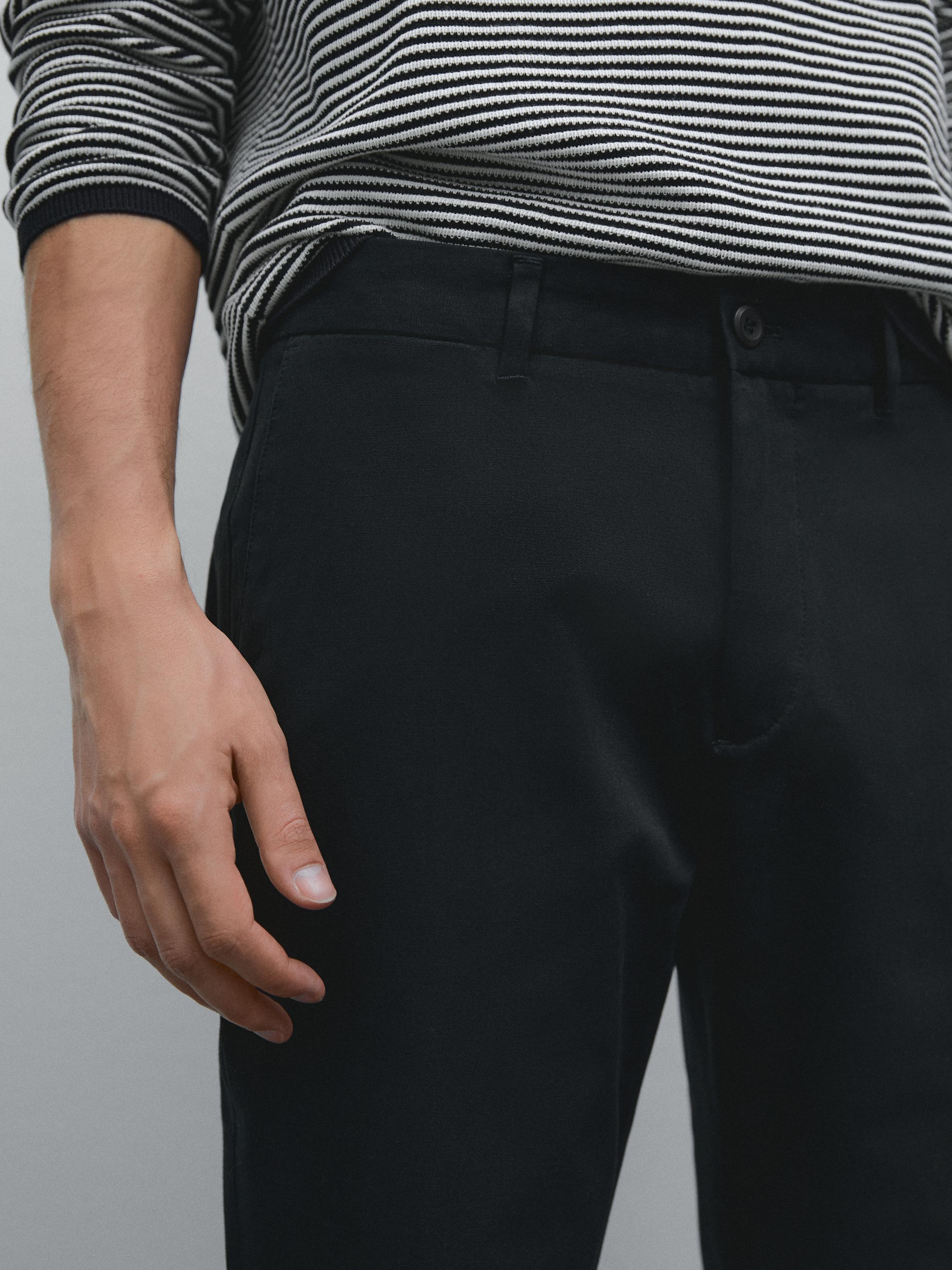 Pantalón slim fit confort mezcla algodón