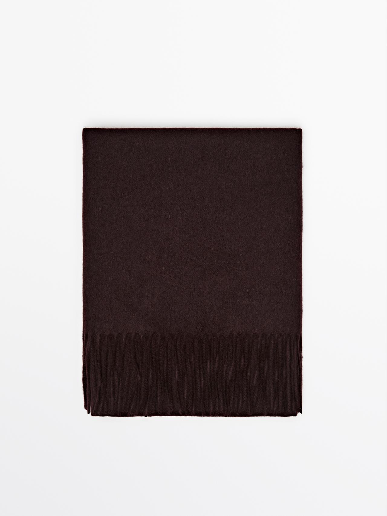 Massimo Dutti - Herre - Halstørklæde I Uldblanding - Bordeaux - 01