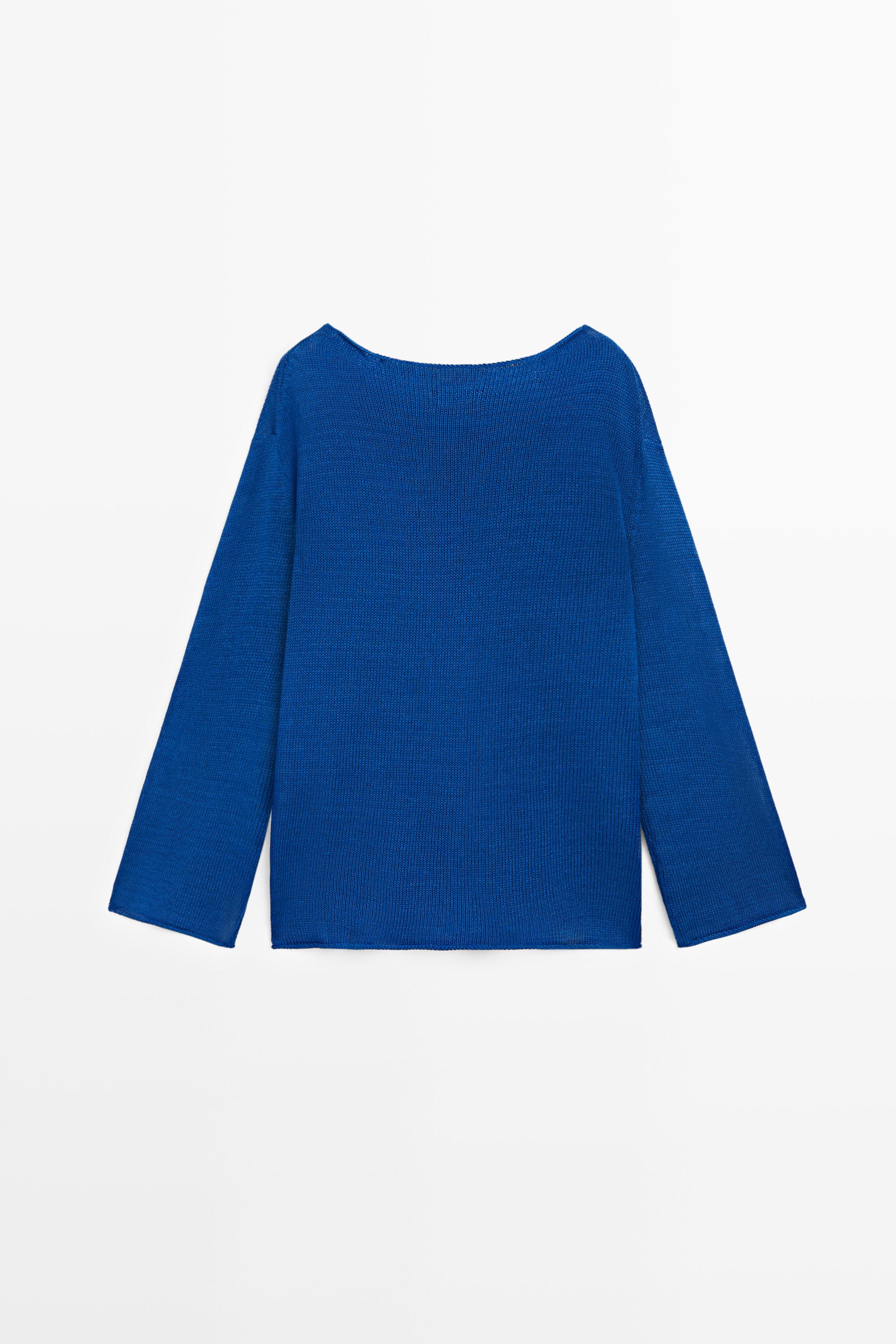 100% mercerised cotton sweater — DEEP BLUE