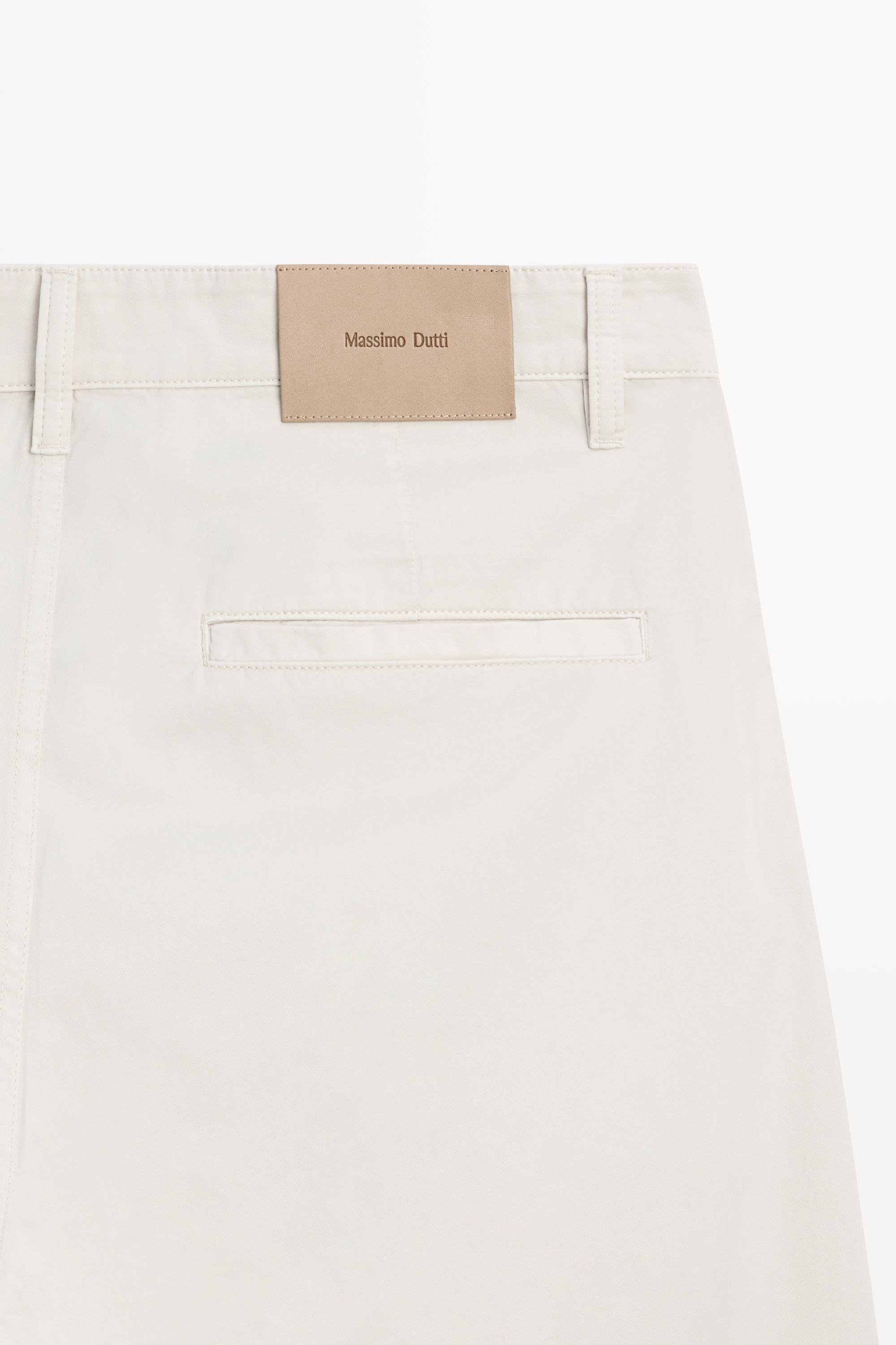 Barrel fit poplin denim-effect pants — STONE