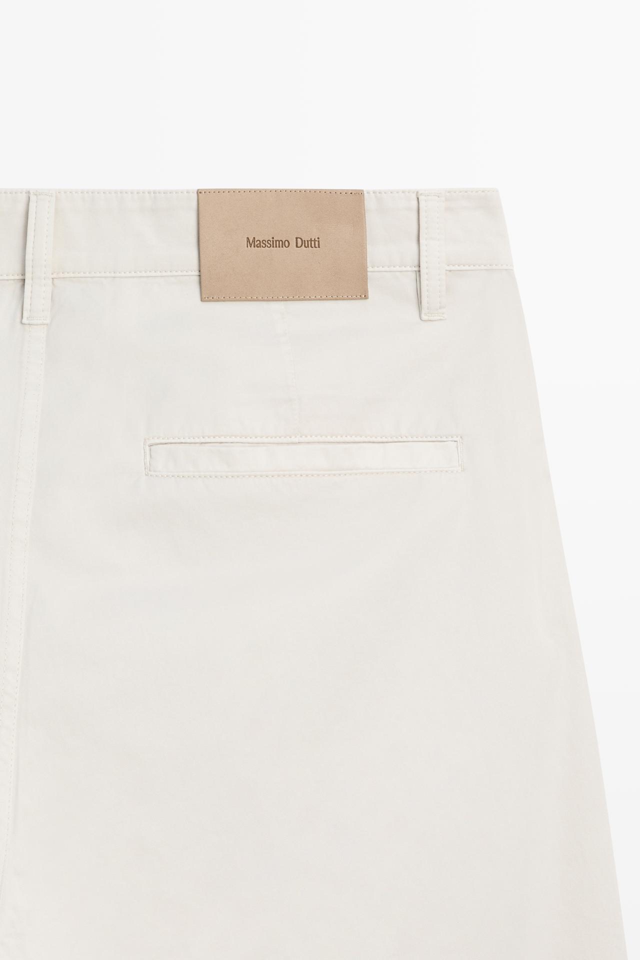 Barrel fit poplin denim-effect pants — STONE