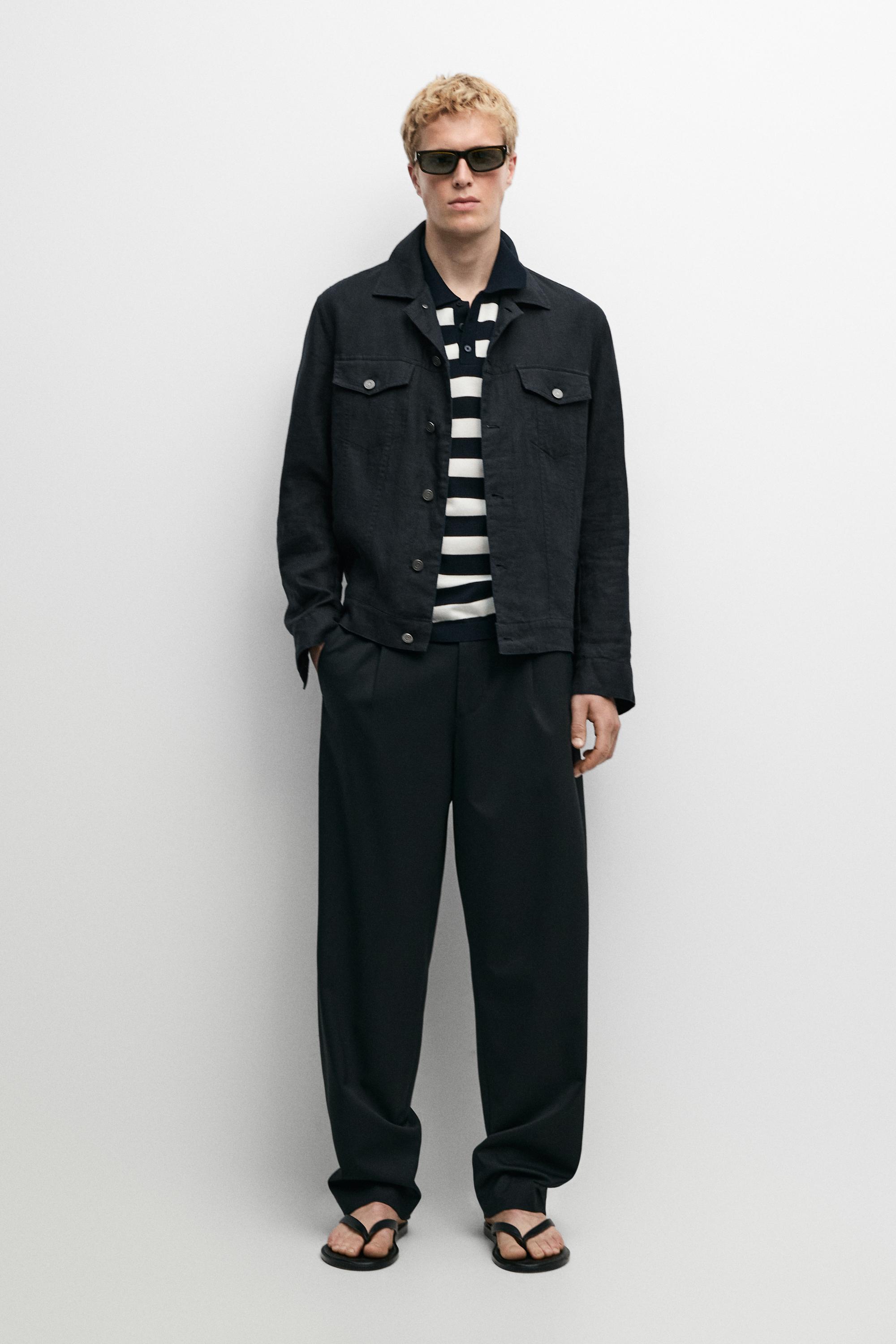 Wool blend cool wool darted pants