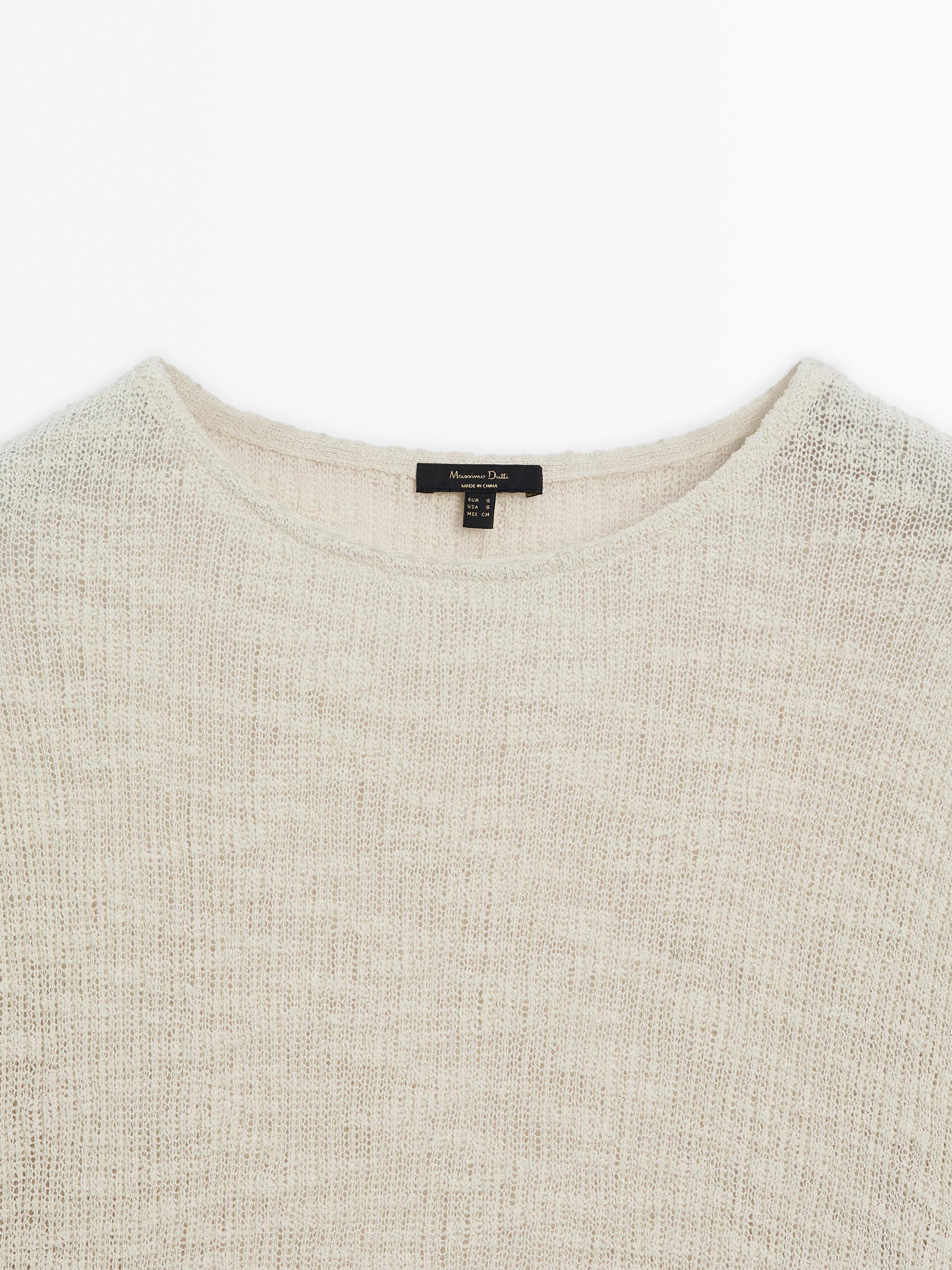 Ribbed short sleeve textured T-shirt