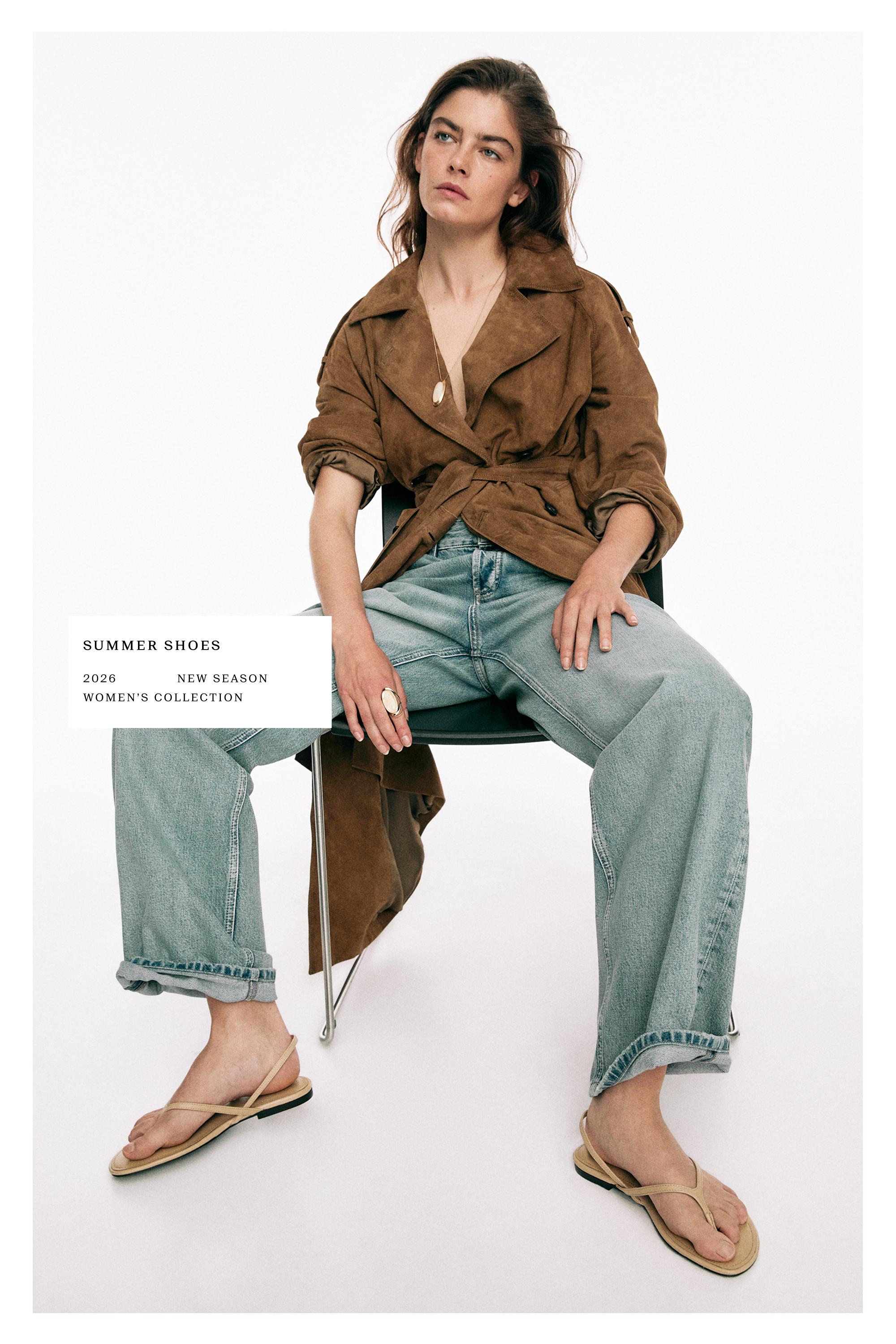 Flat leather sandals — CREAM