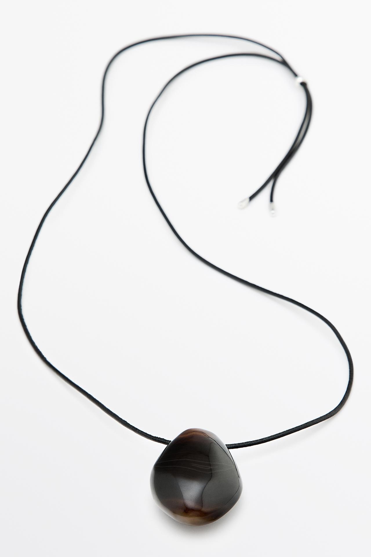 Stone pendant necklace — MOLE BROWN