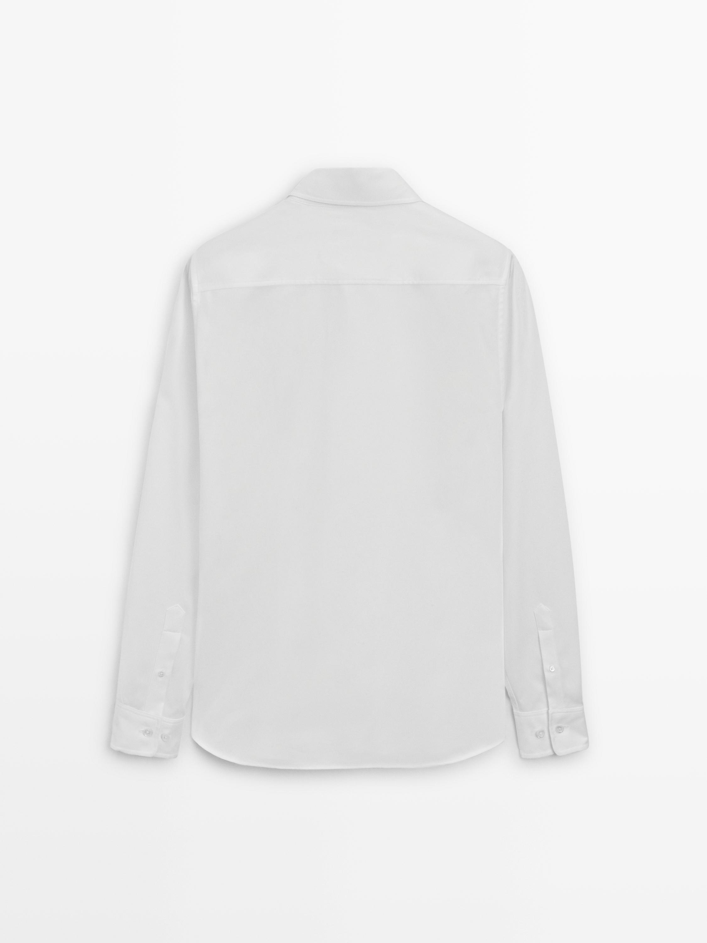 Slim fit 100% cotton shirt — WHITE
