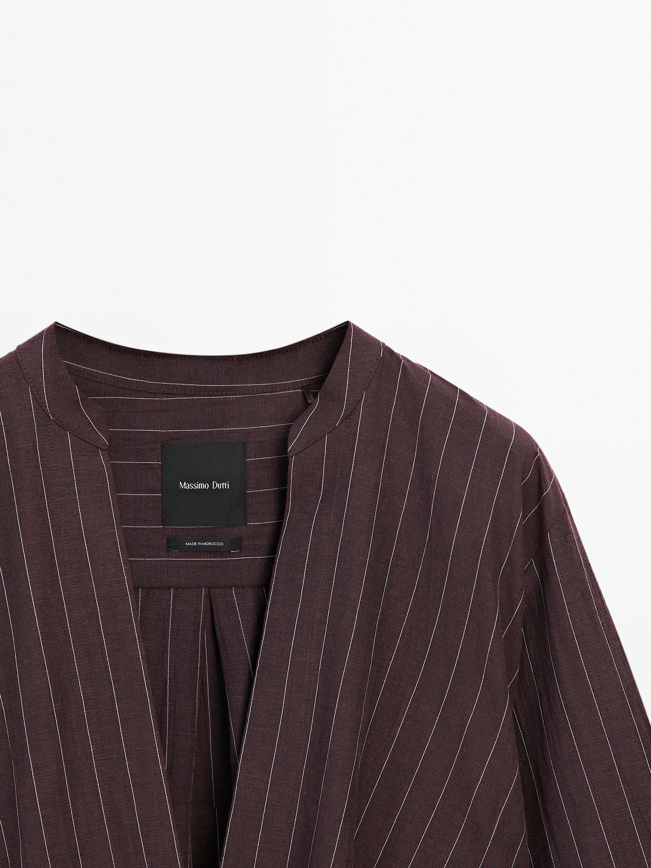 Flowing pinstripe kimono