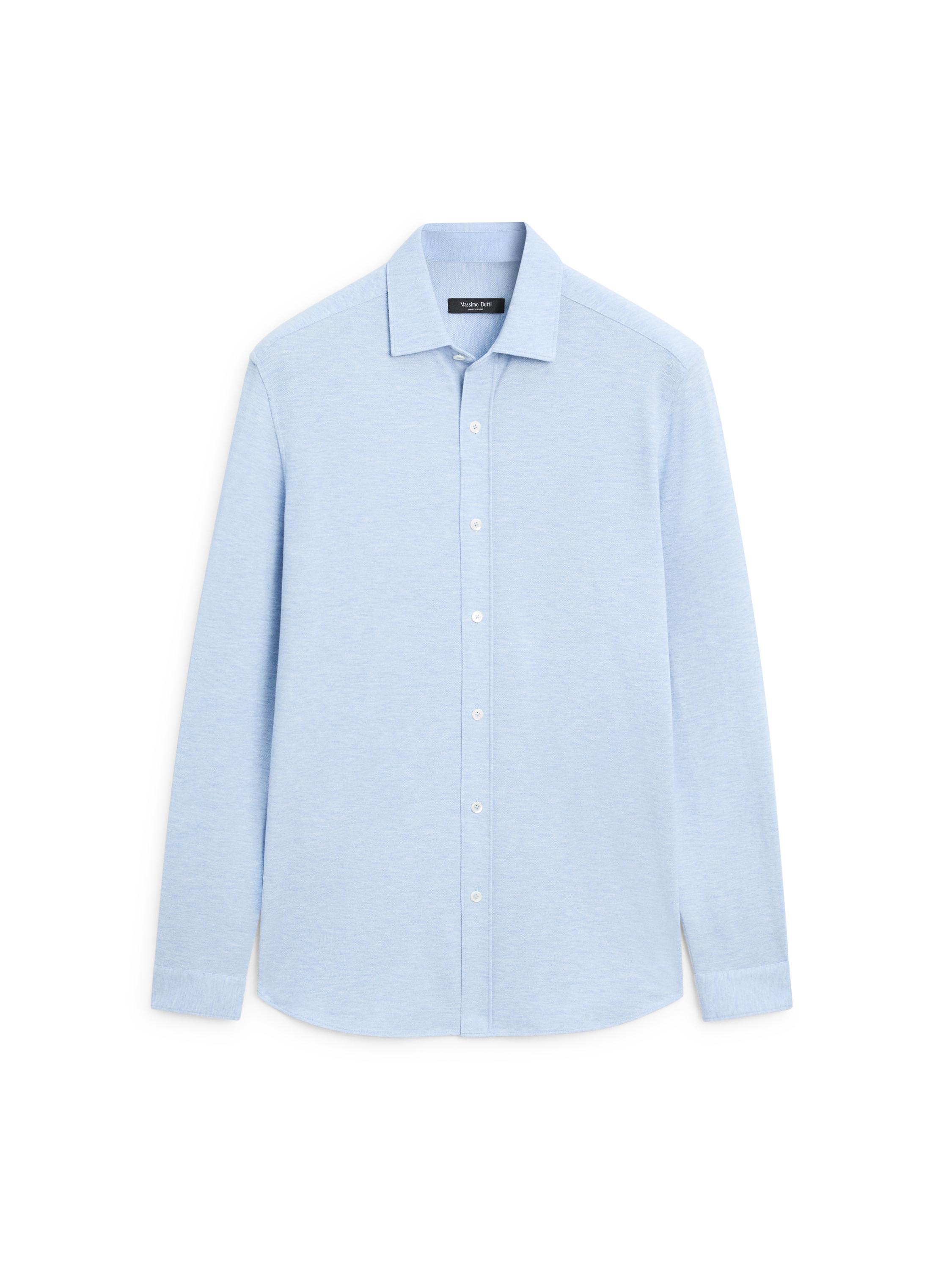 Regular fit melange shirt — SKY BLUE