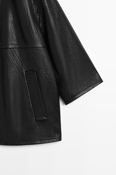 Cropped nappa leather jacket — BLACK 7