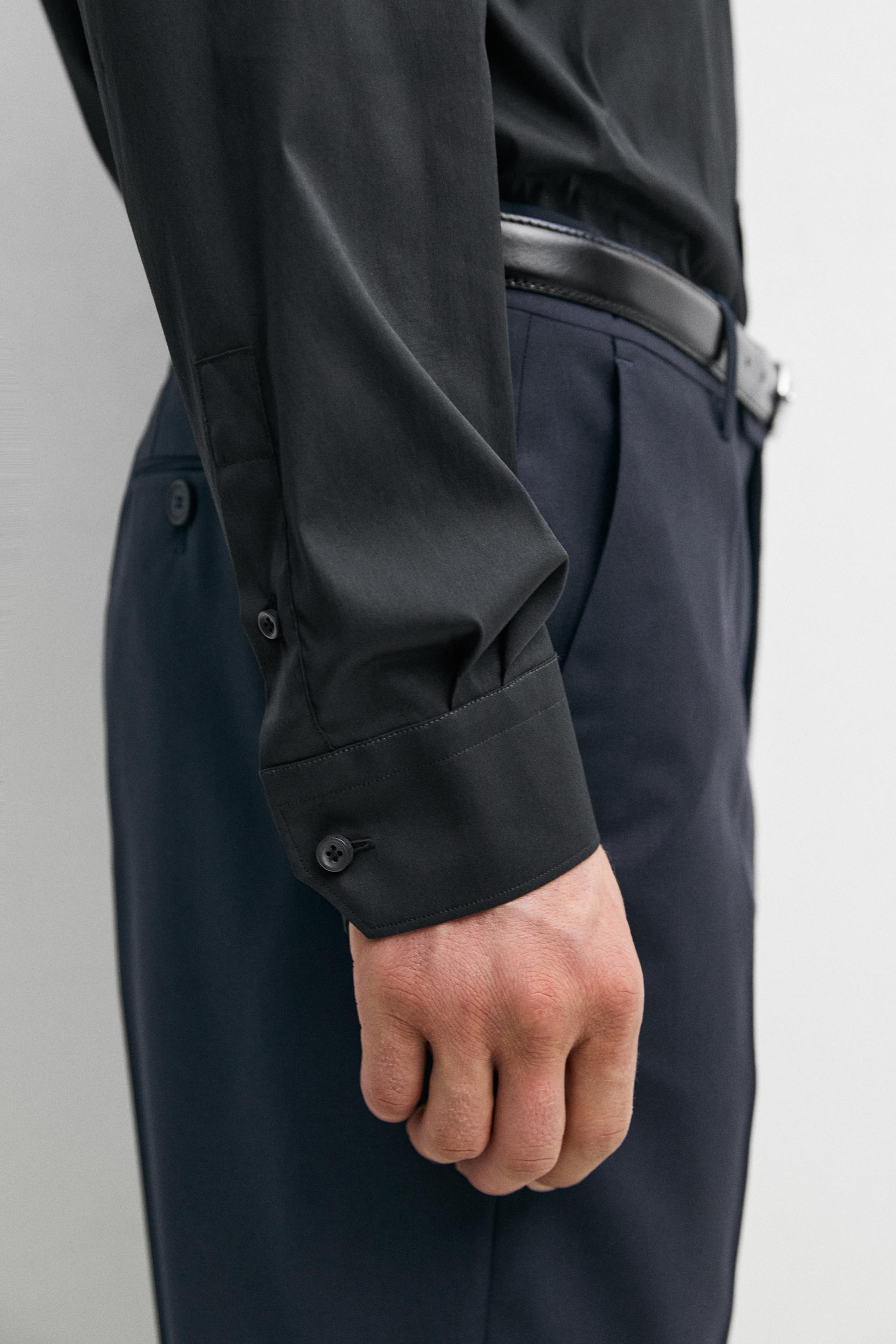 Slim fit stretch shirt — BLACK