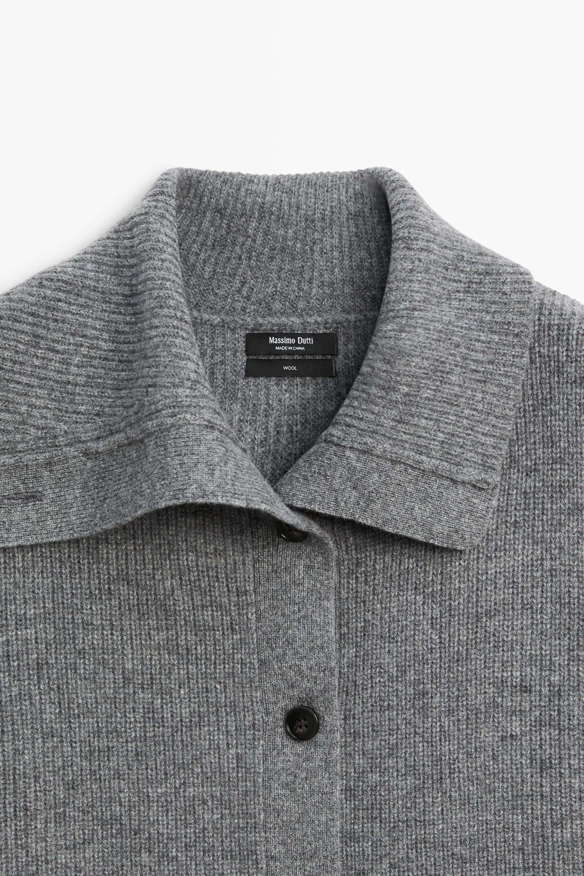 100% wool funnel neck knit vest — DARK GREY