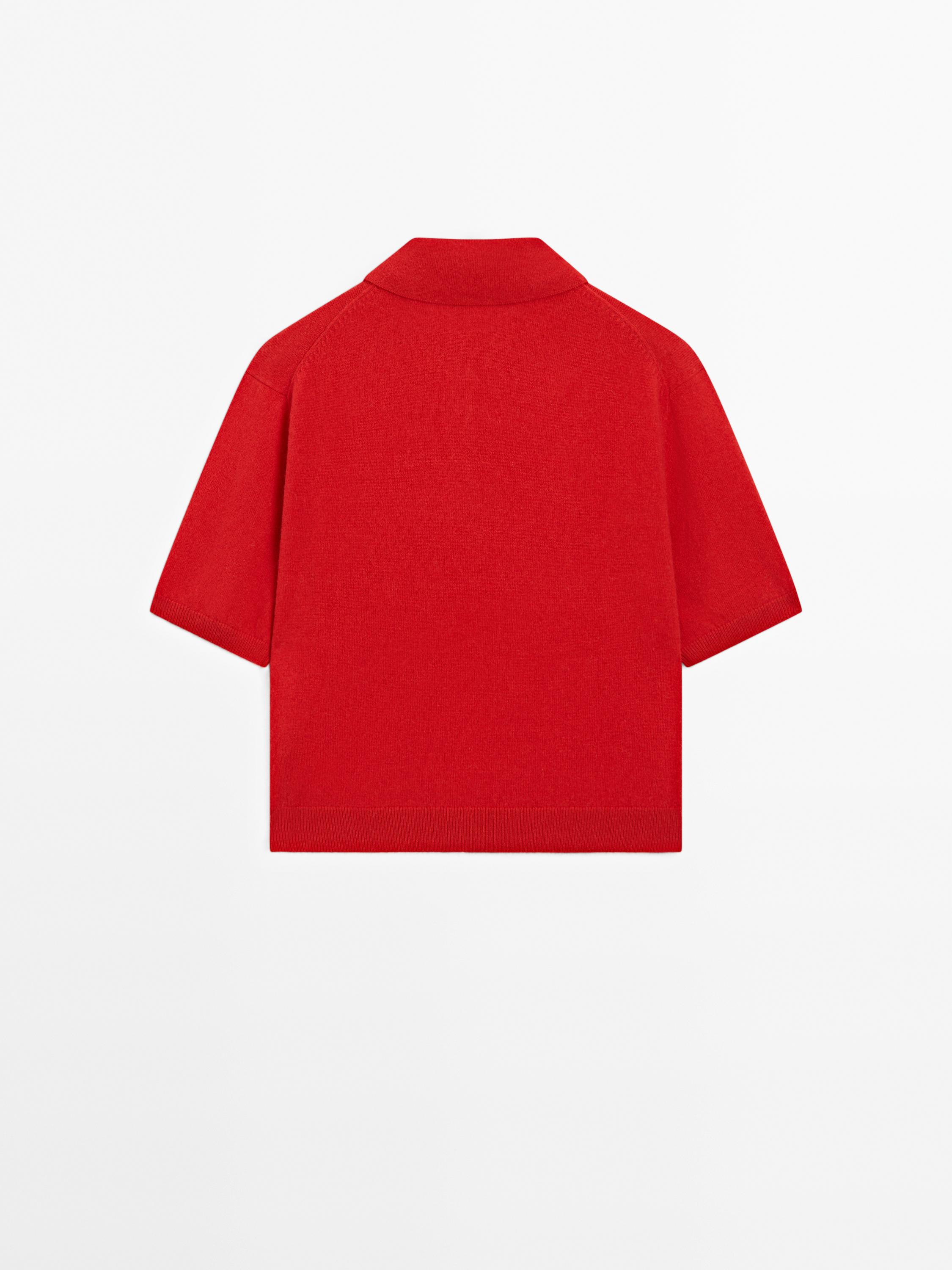 Pull en maille 100 % cachemire à manches courtes