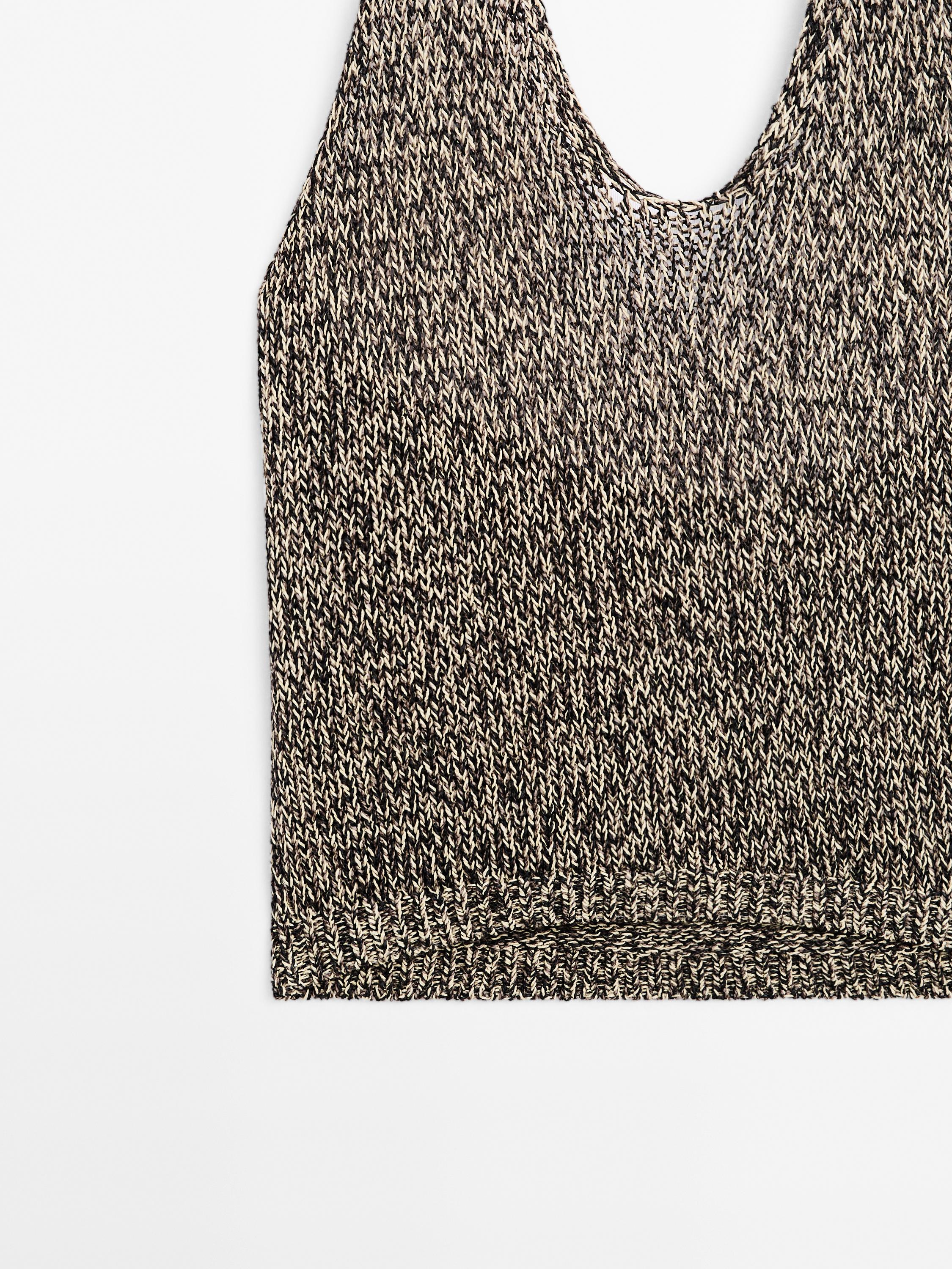 Flecked knit halter top - Studio