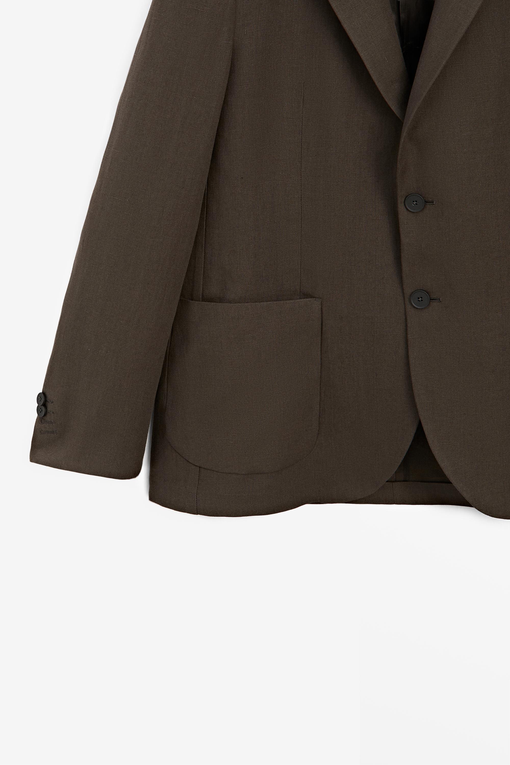 Linen suit blazer — BROWN