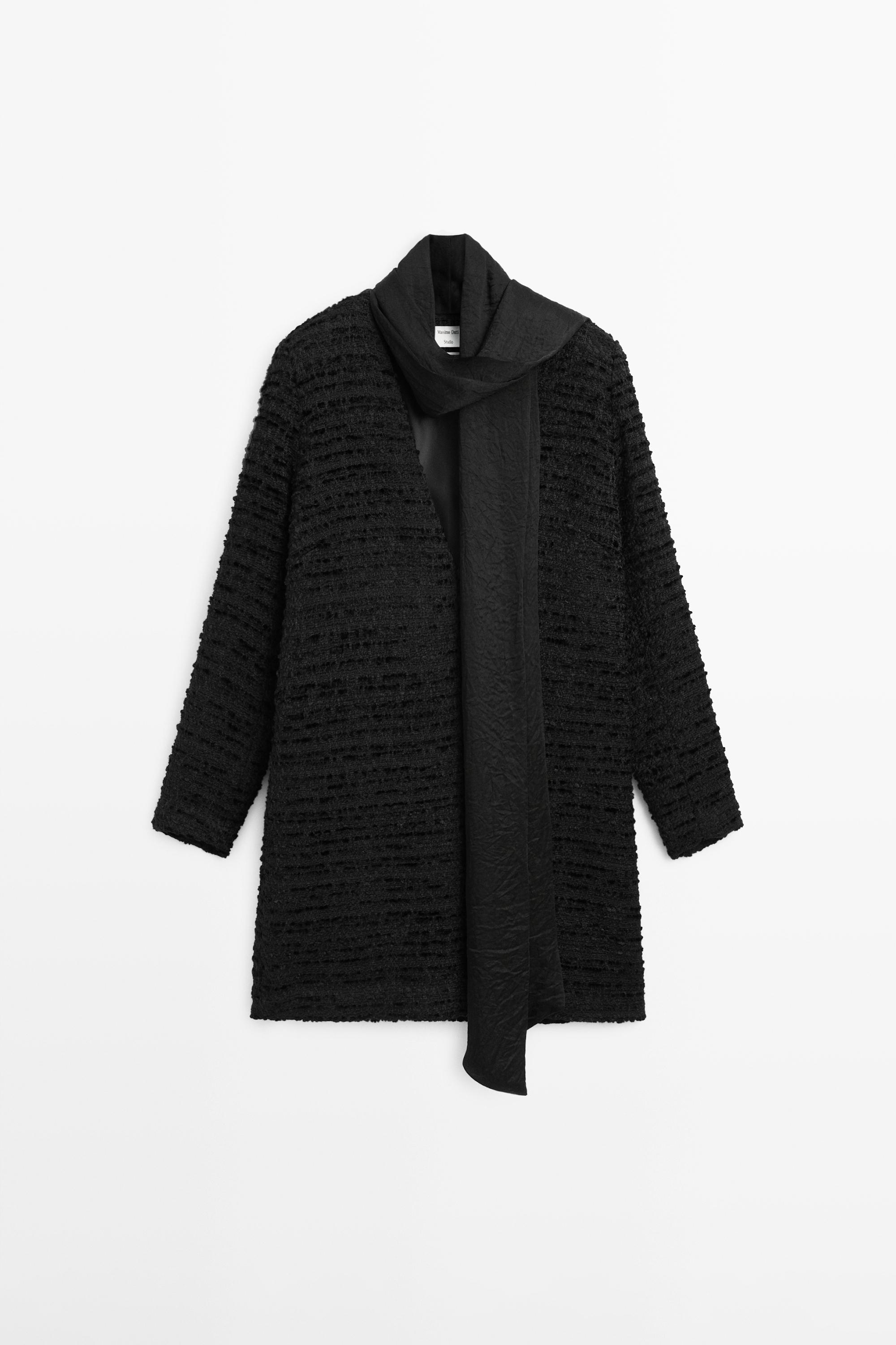 Short V-neckline dress with tie detail - STUDIO — BLACK