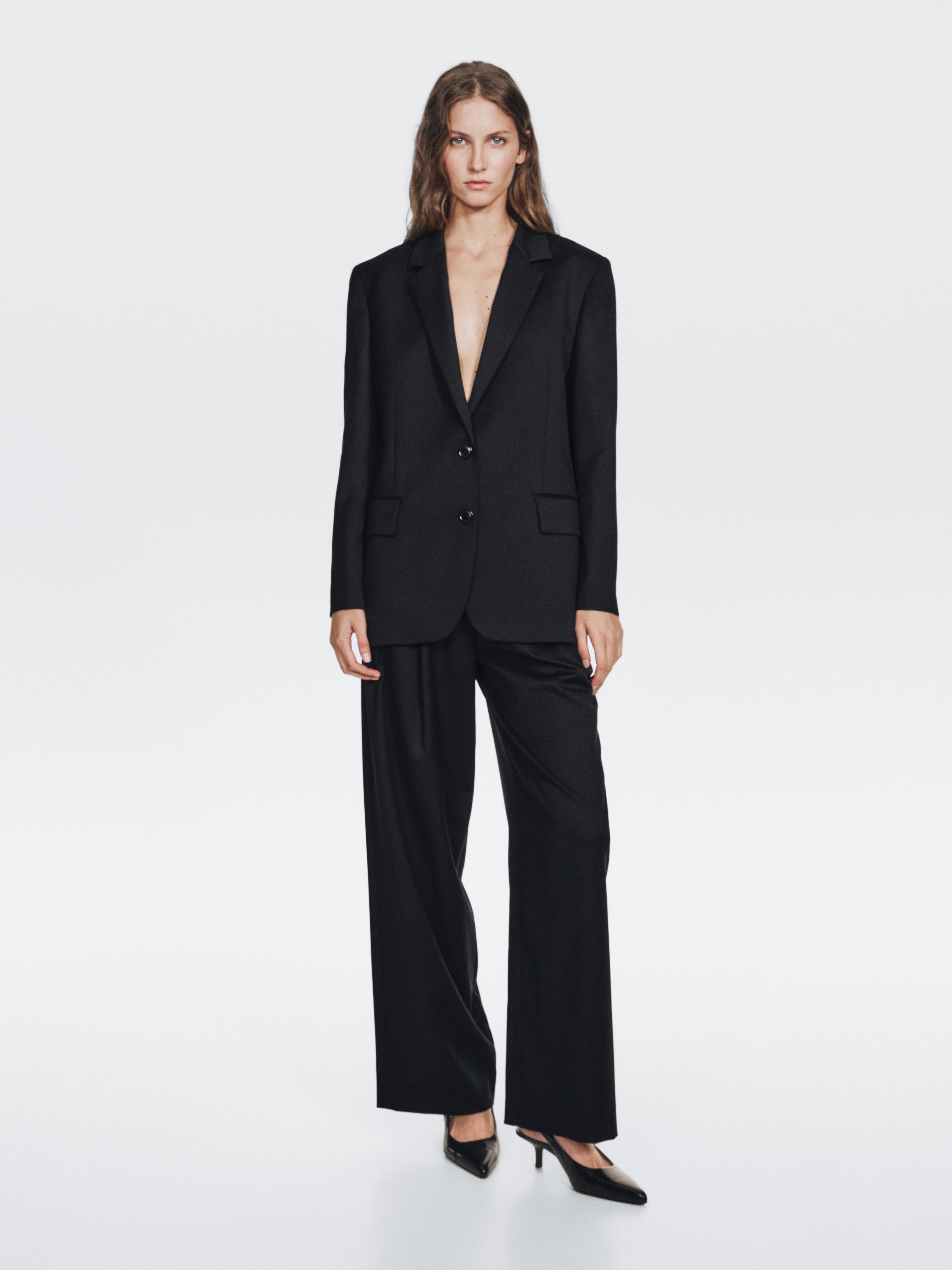 Pleated extra fine wool trousers — NAVY BLUE