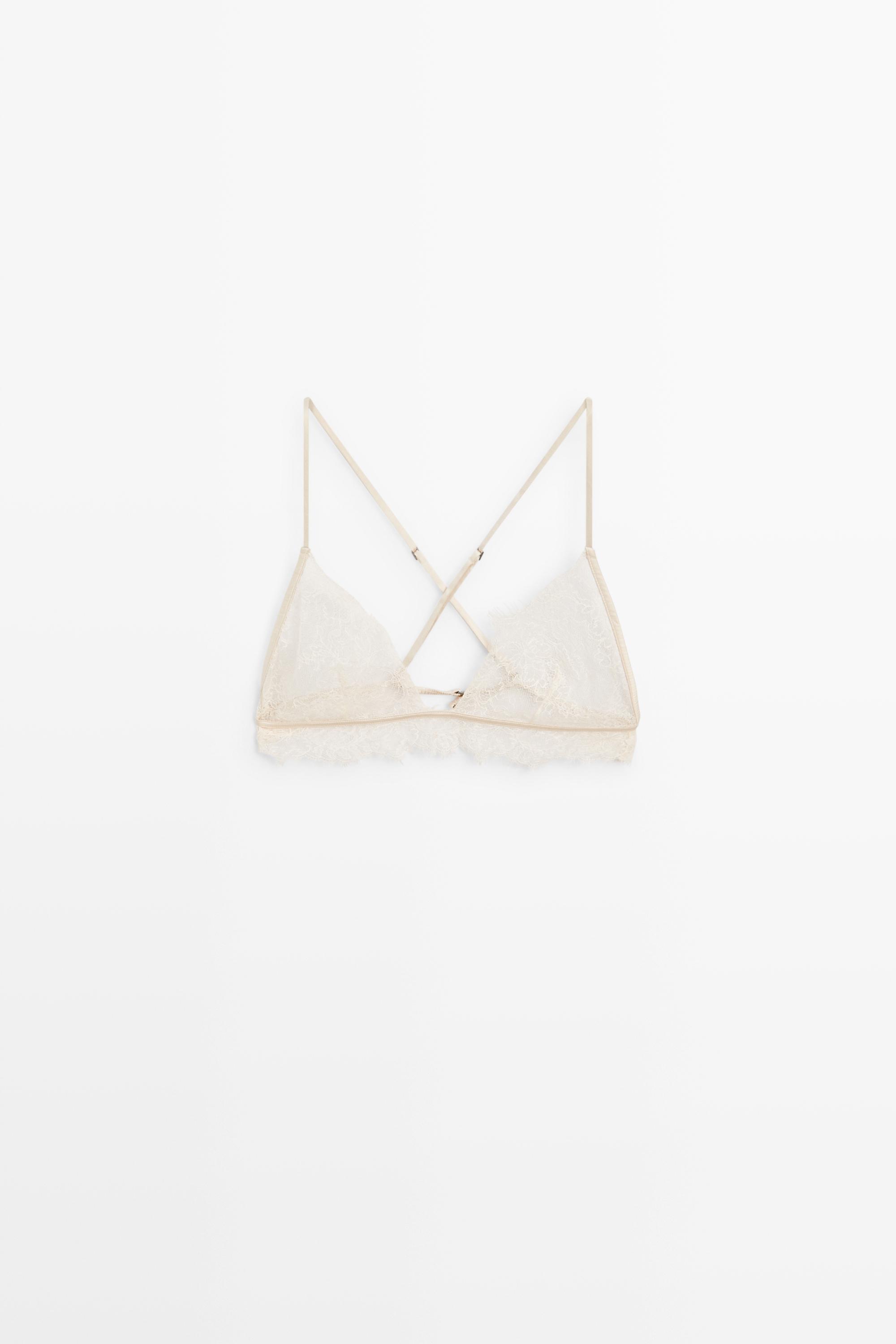 Lace bralette with scalloped hem