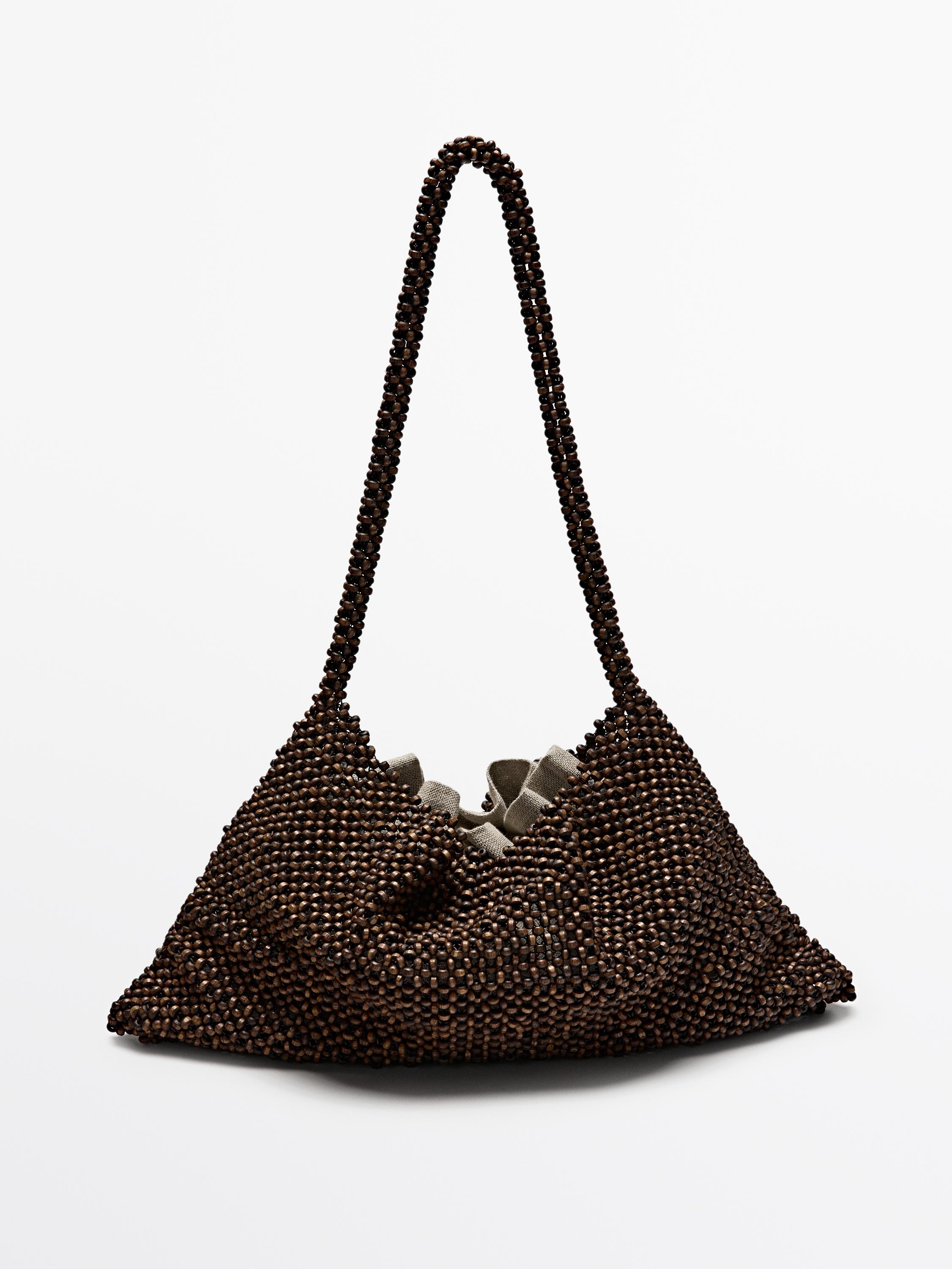 Geantă satchel de umăr din lemn