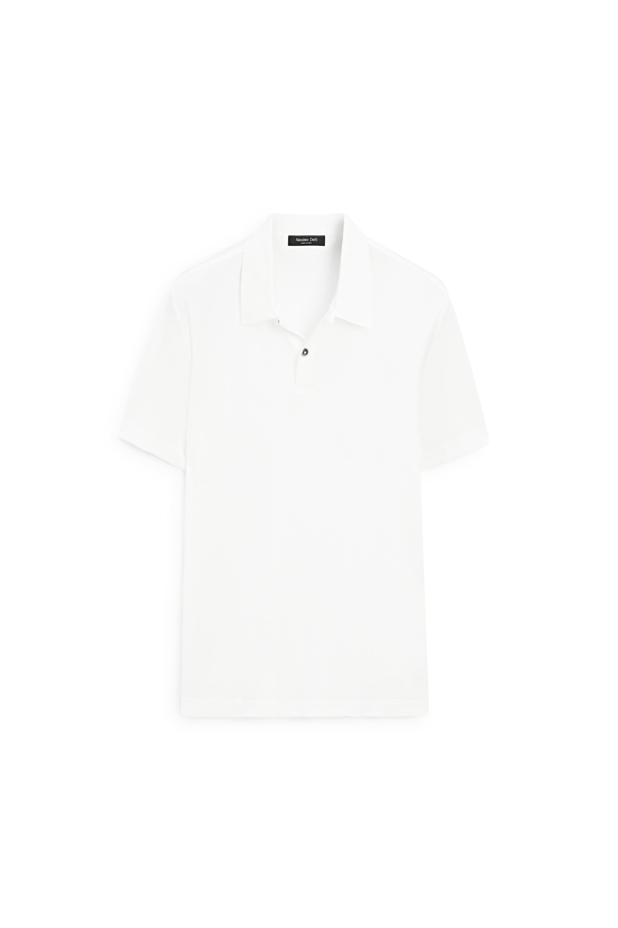100% cotton short sleeve polo shirt — WHITE