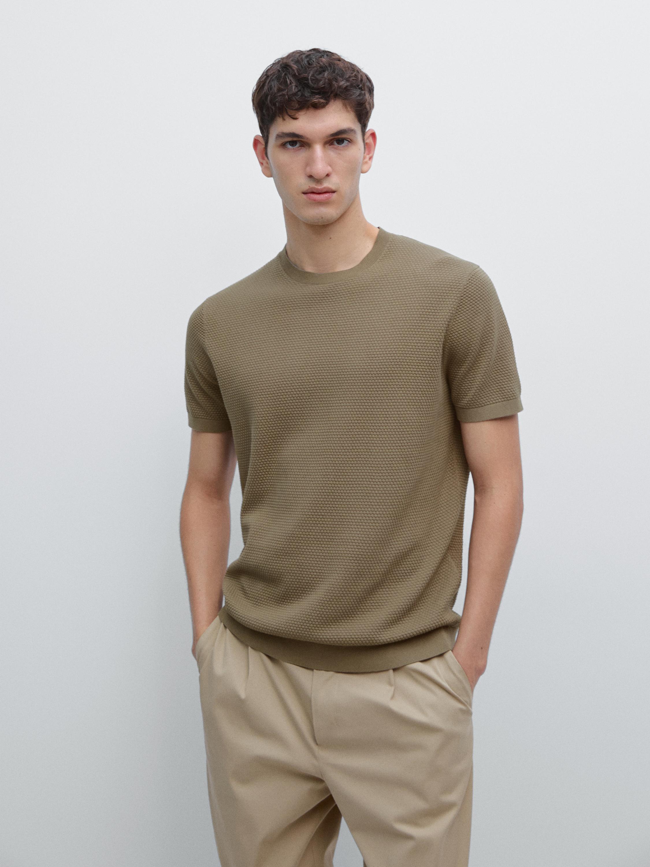 Textured knit T-shirt