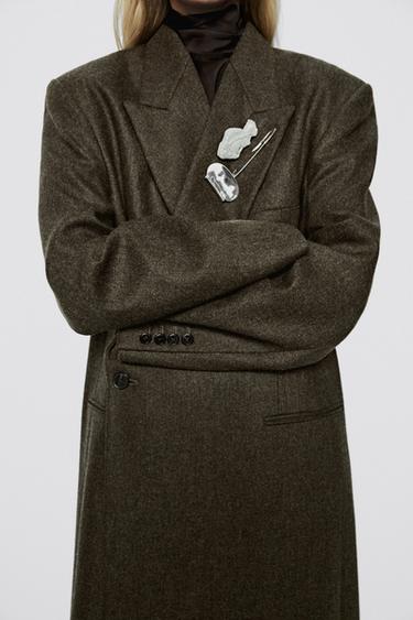 Oversize double-breasted long coat - LIMITED EDITION — OLIVE 2