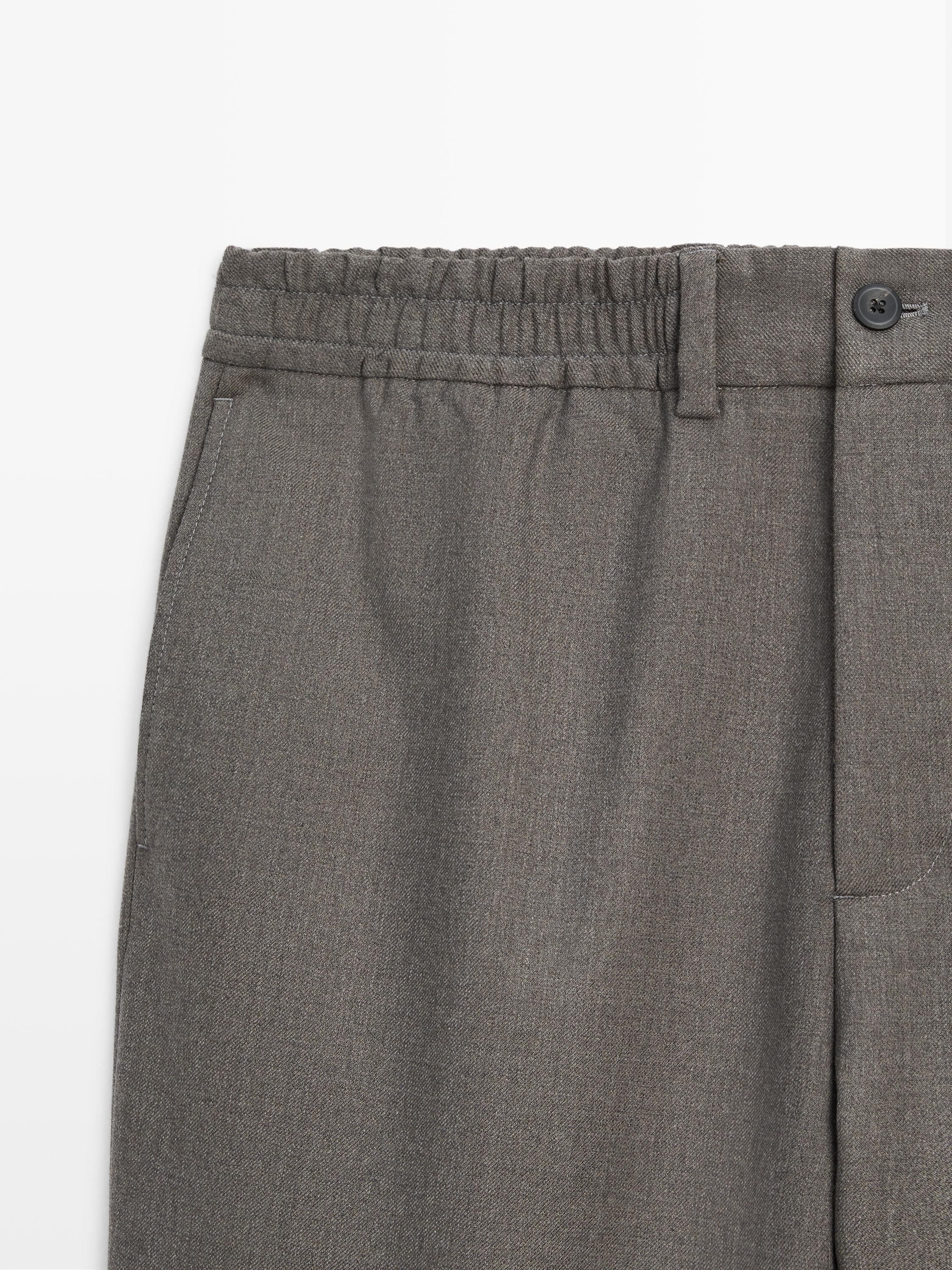 Cool wool blend trousers — MEDIUM ECRU