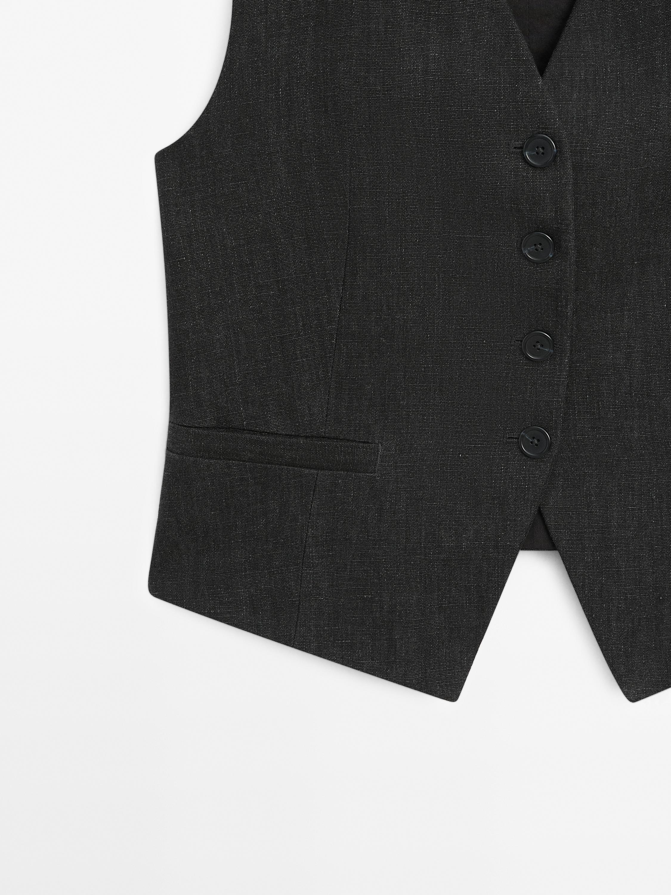 100% linen melange waistcoat