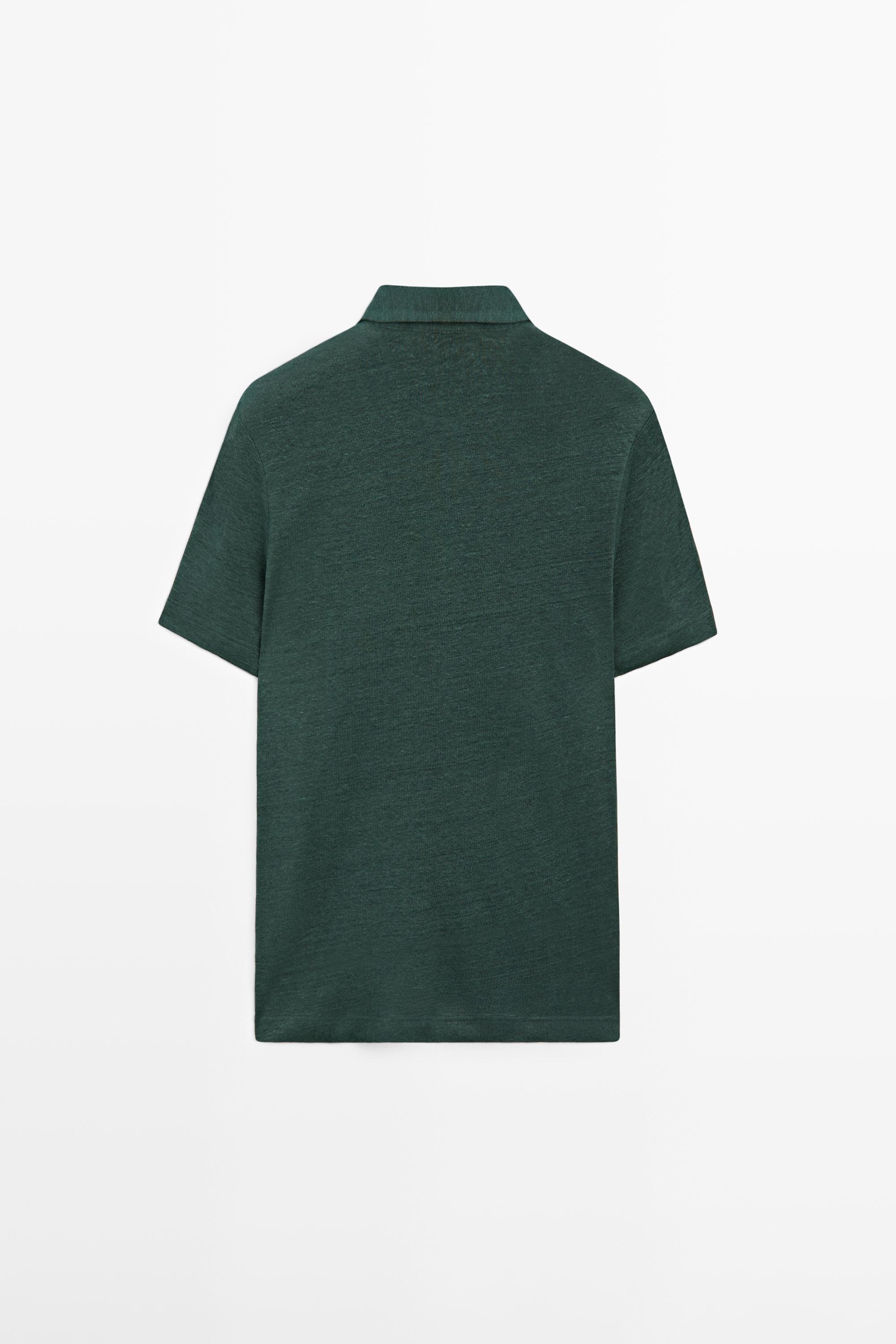 100% linen short sleeve polo shirt — BOTTLE