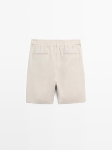 100% linen short Bermuda shorts — SAND 6
