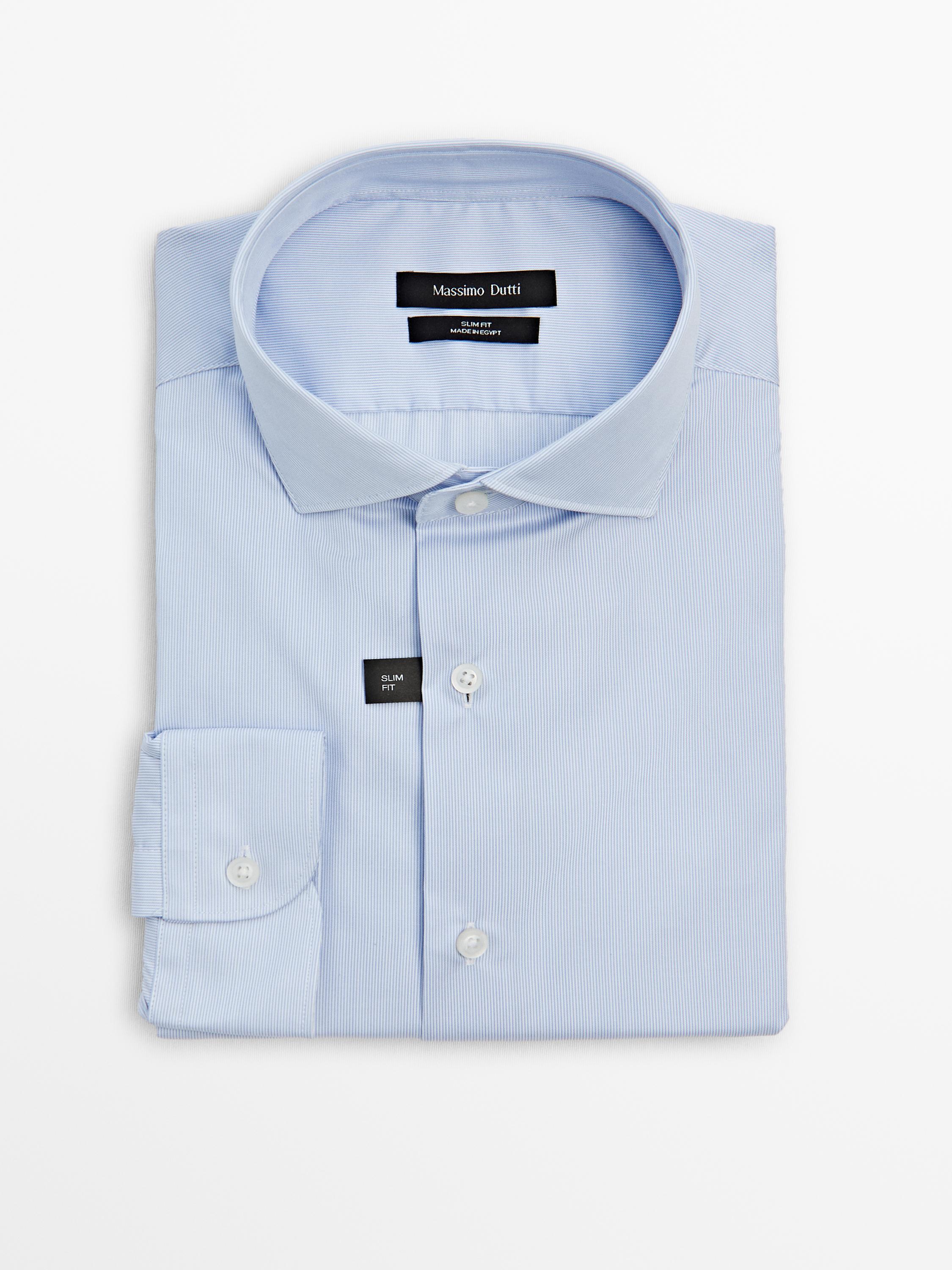 Slim fit micro-striped shirt