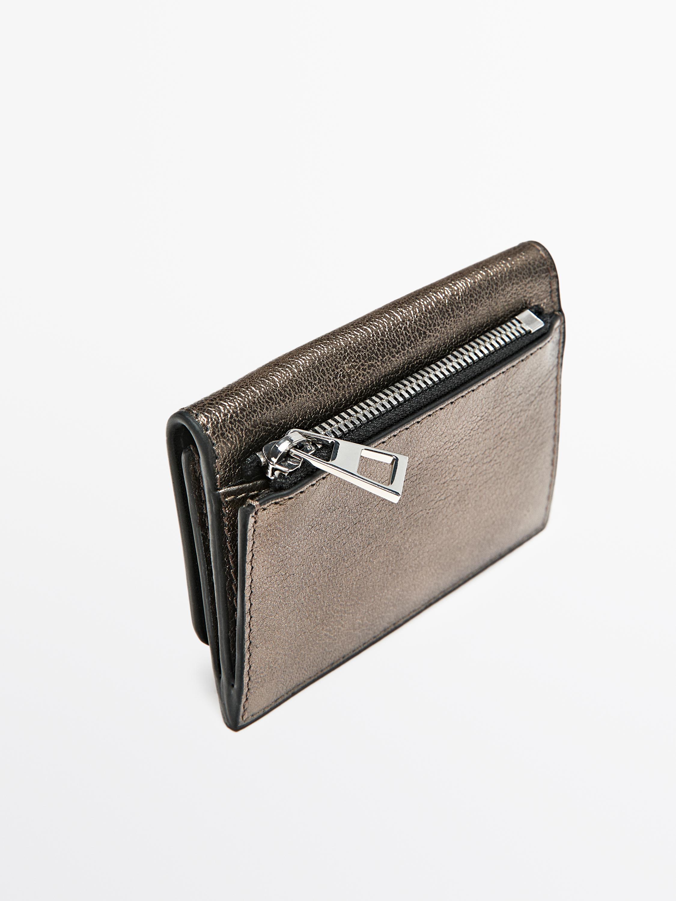 Nappa leather wallet — SILVER (alternate view)