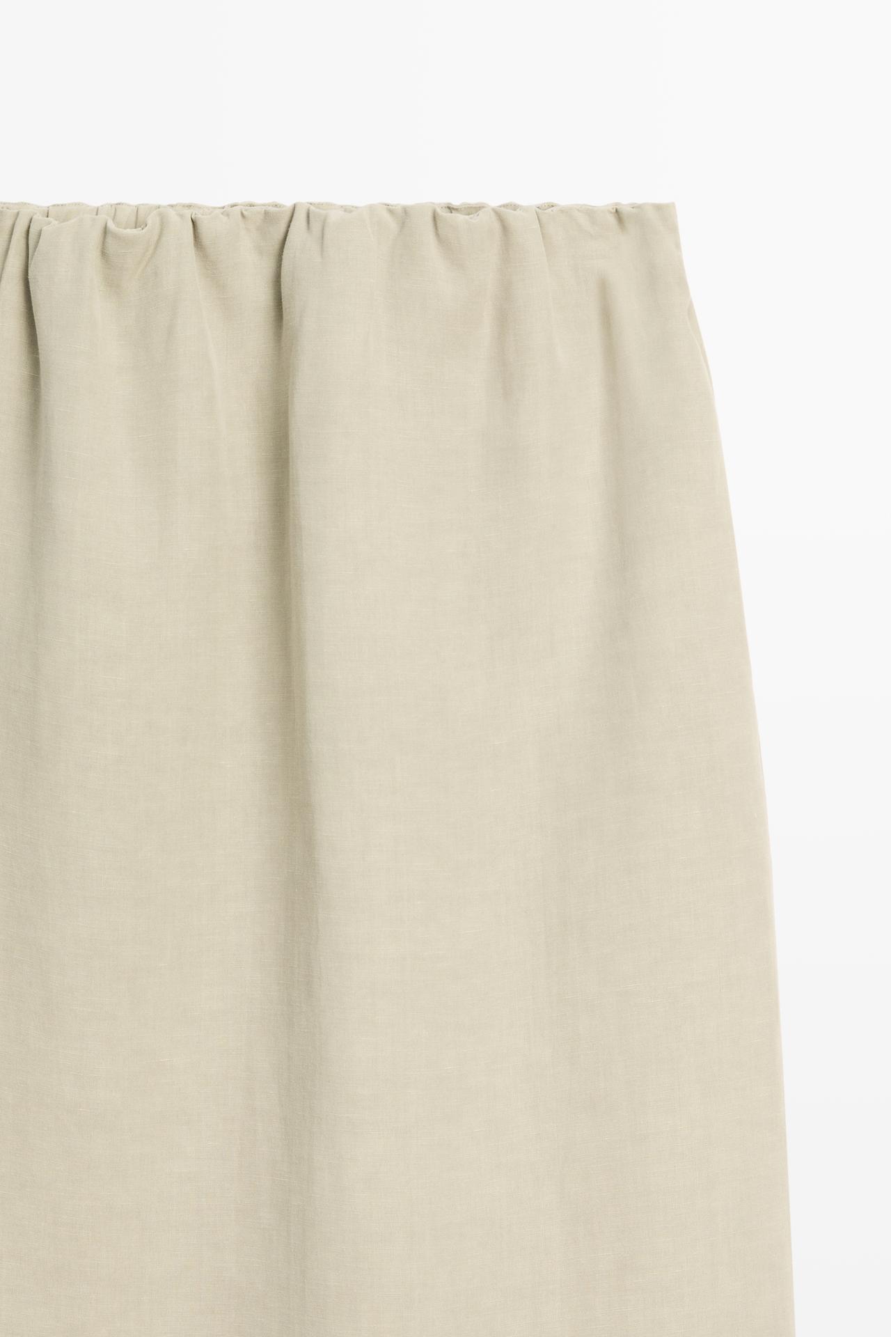 Double-layer midi skirt - STUDIO — PALE KHAKI