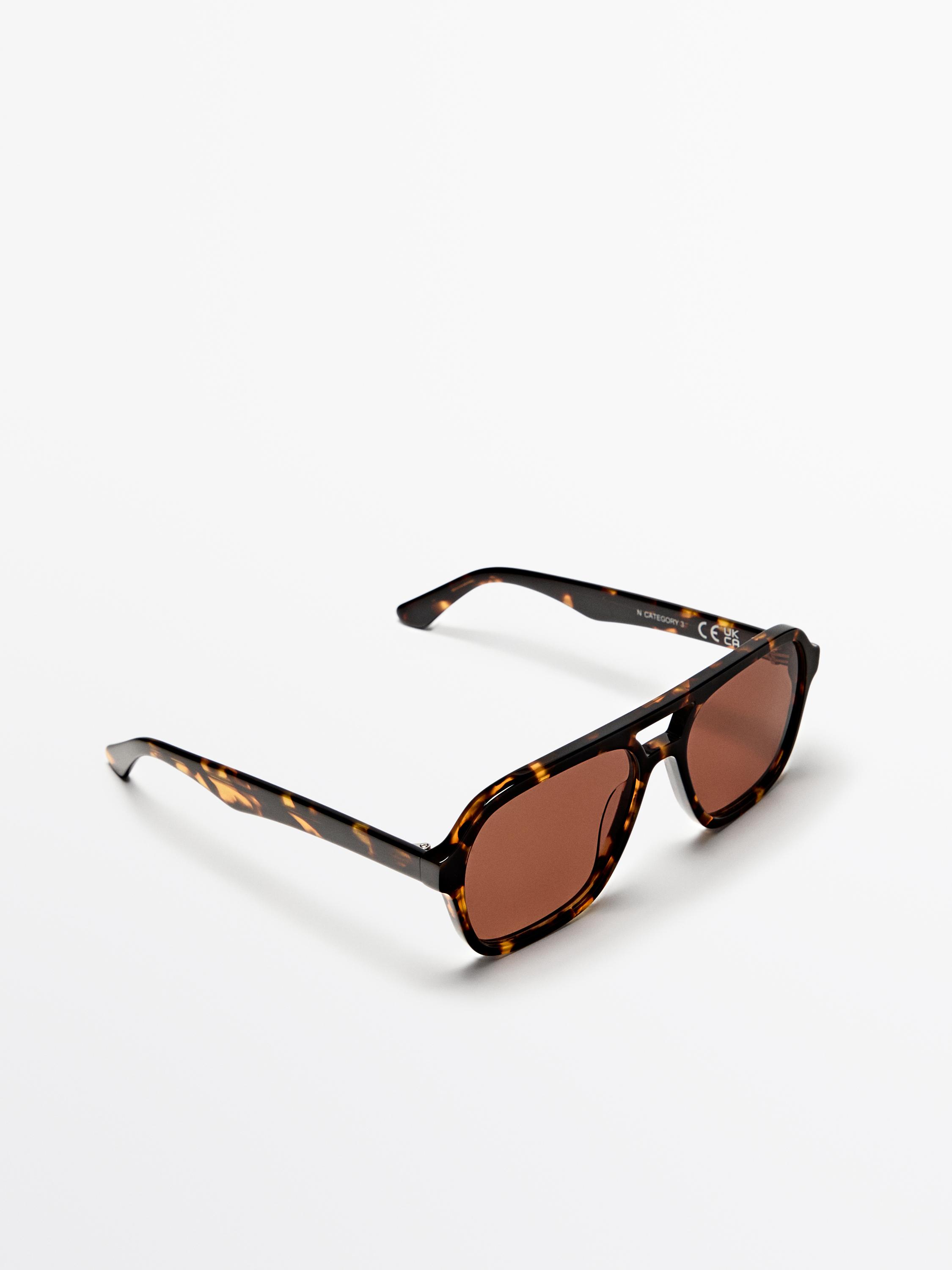 Gafas de sol aviador efecto carey