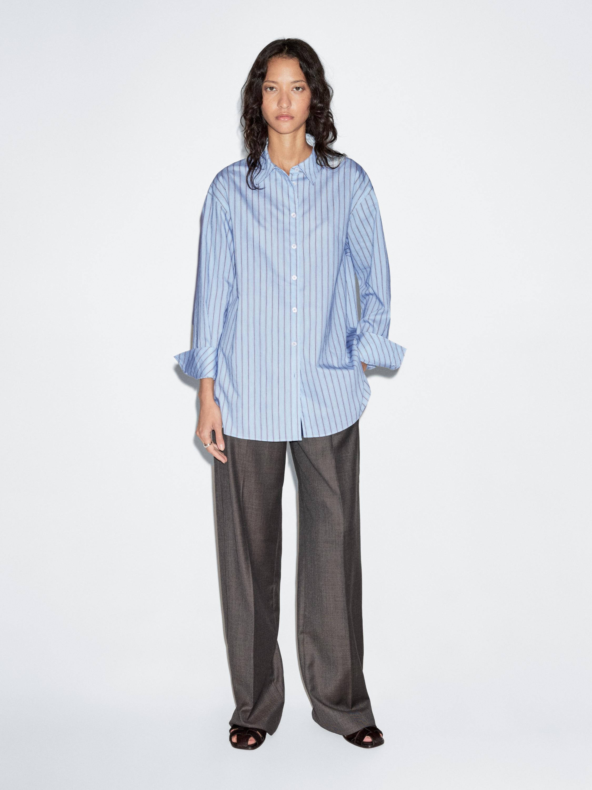 Stripete skjorte i bomullsblanding