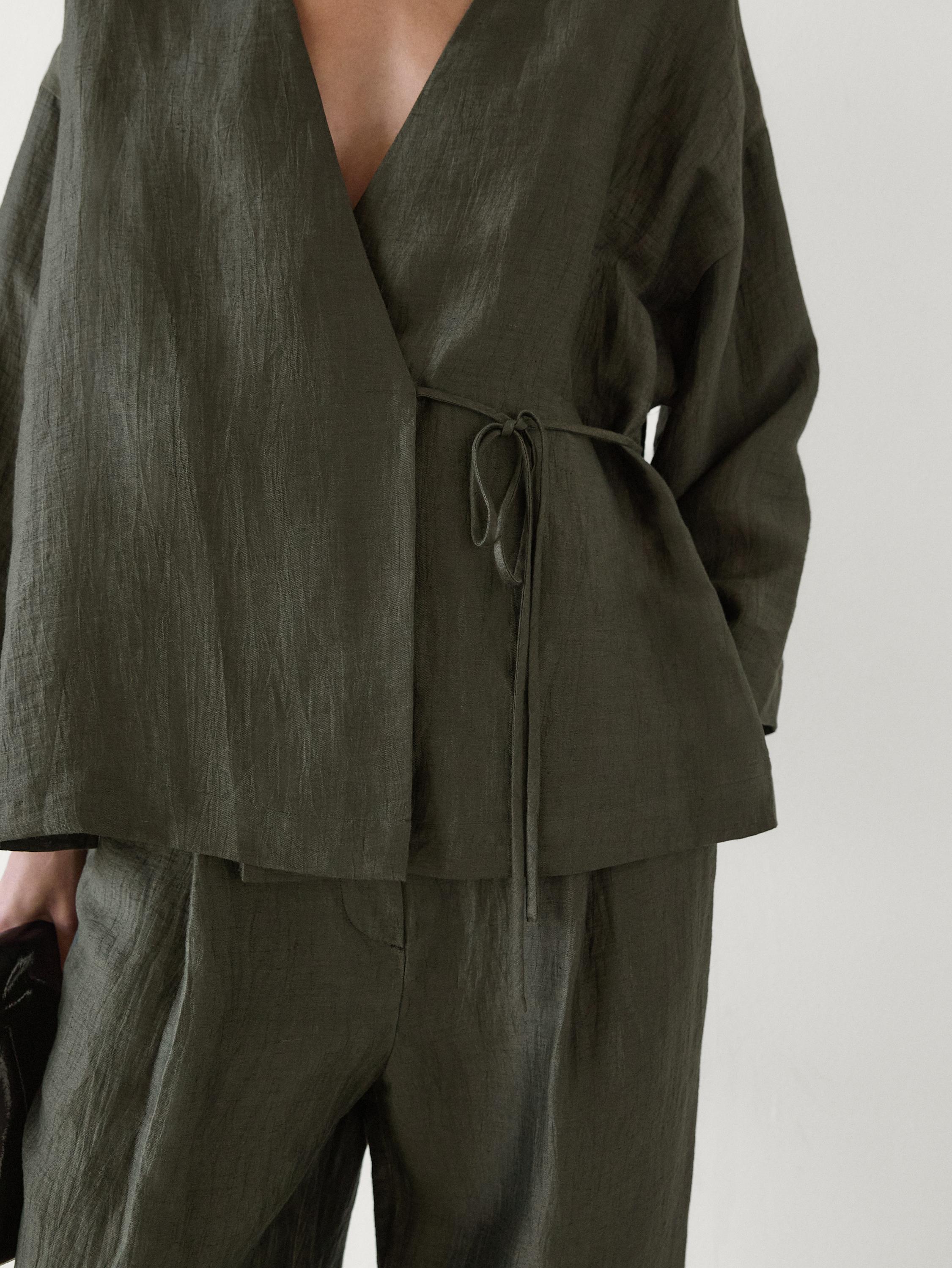 Kimono fluido mezcla lino
